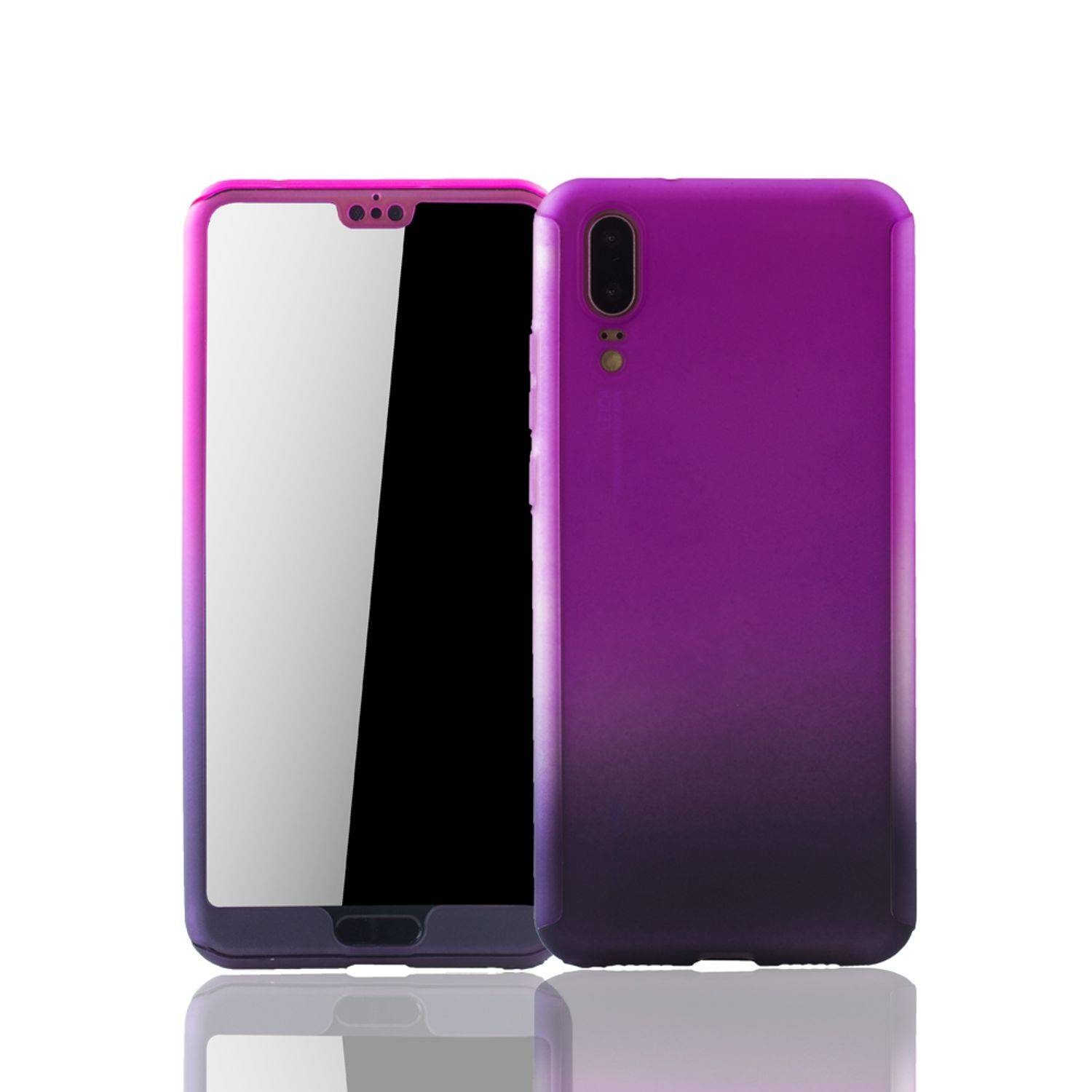 Huawei P20 Handyhülle 360 Grad Schutz Full Cover Mehrfarbig