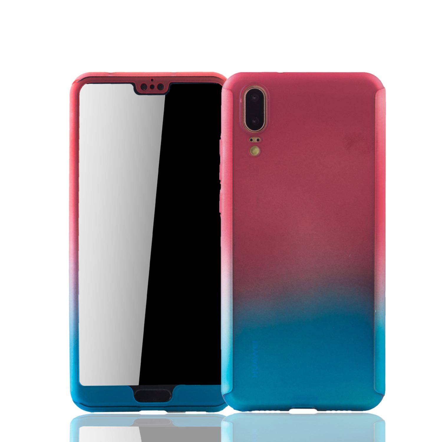 Huawei P20 Handyhülle 360 Grad Schutz Full Cover Mehrfarbig