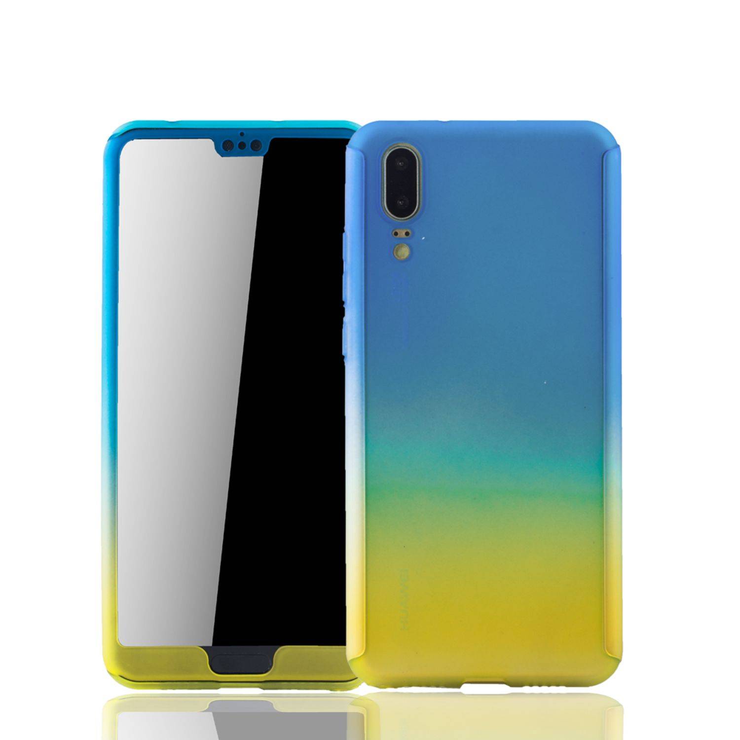 Huawei P20 Handyhülle 360 Grad Schutz Full Cover Mehrfarbig