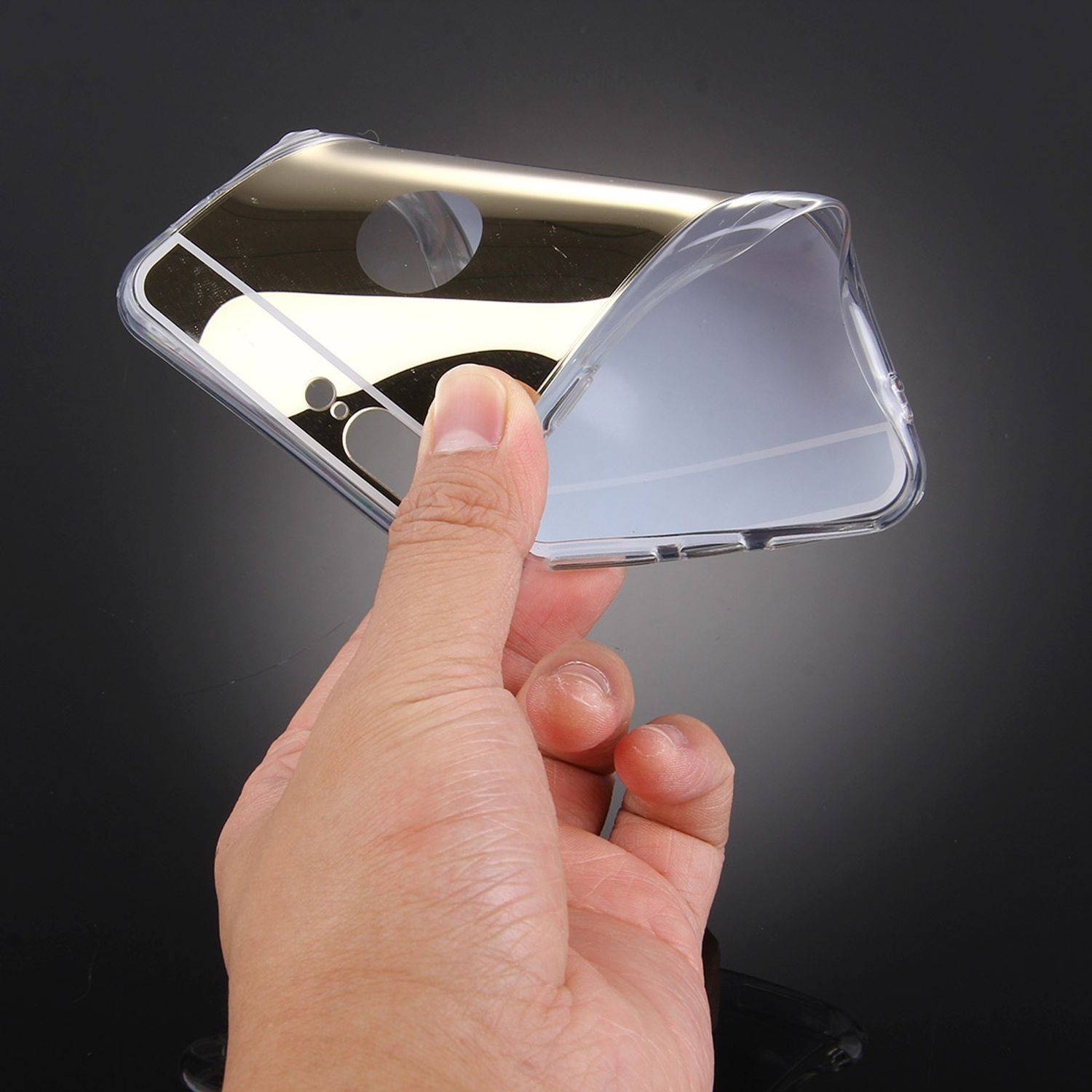 Apple iPhone 8 Plus Handyhülle Backcover Silber