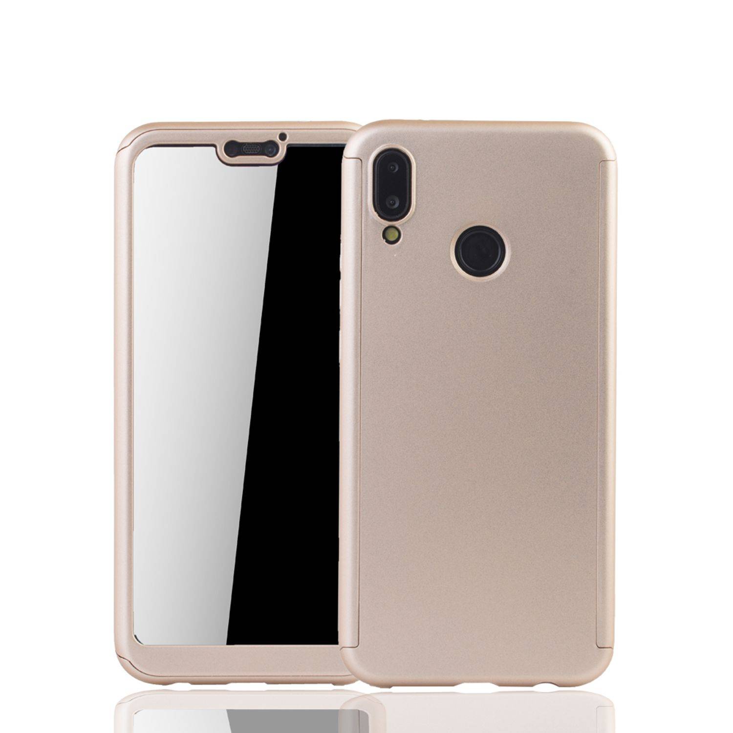 Huawei P20 Lite Handyhülle 360 Grad Schutz Full Cover Gold