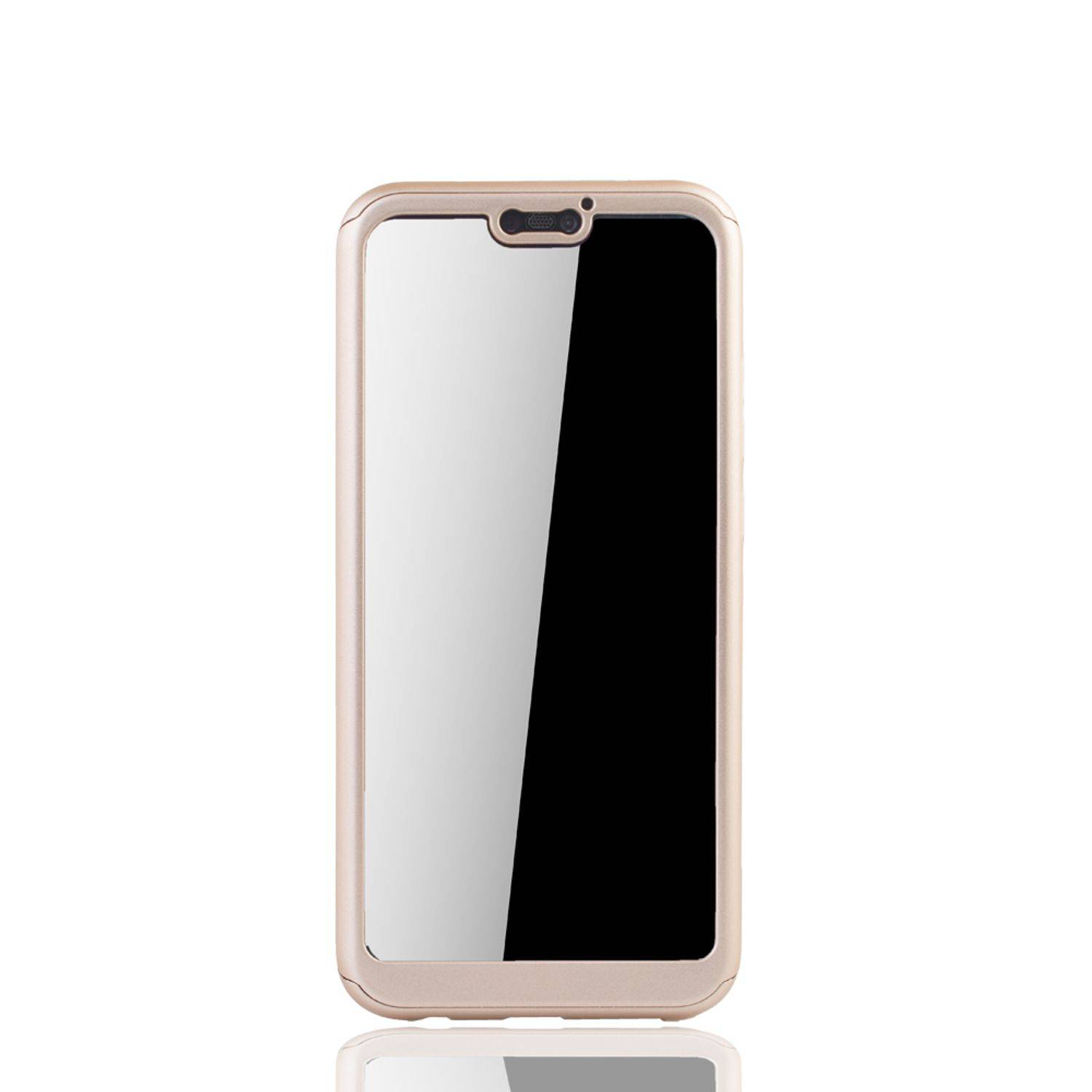Huawei P20 Lite Handyhülle 360 Grad Schutz Full Cover Gold