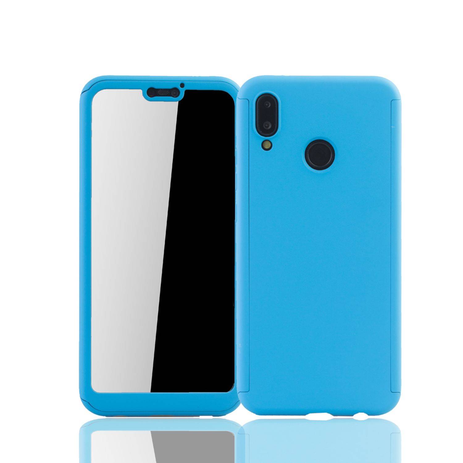 Huawei P20 Lite Handyhülle 360 Grad Schutz Full Cover Blau