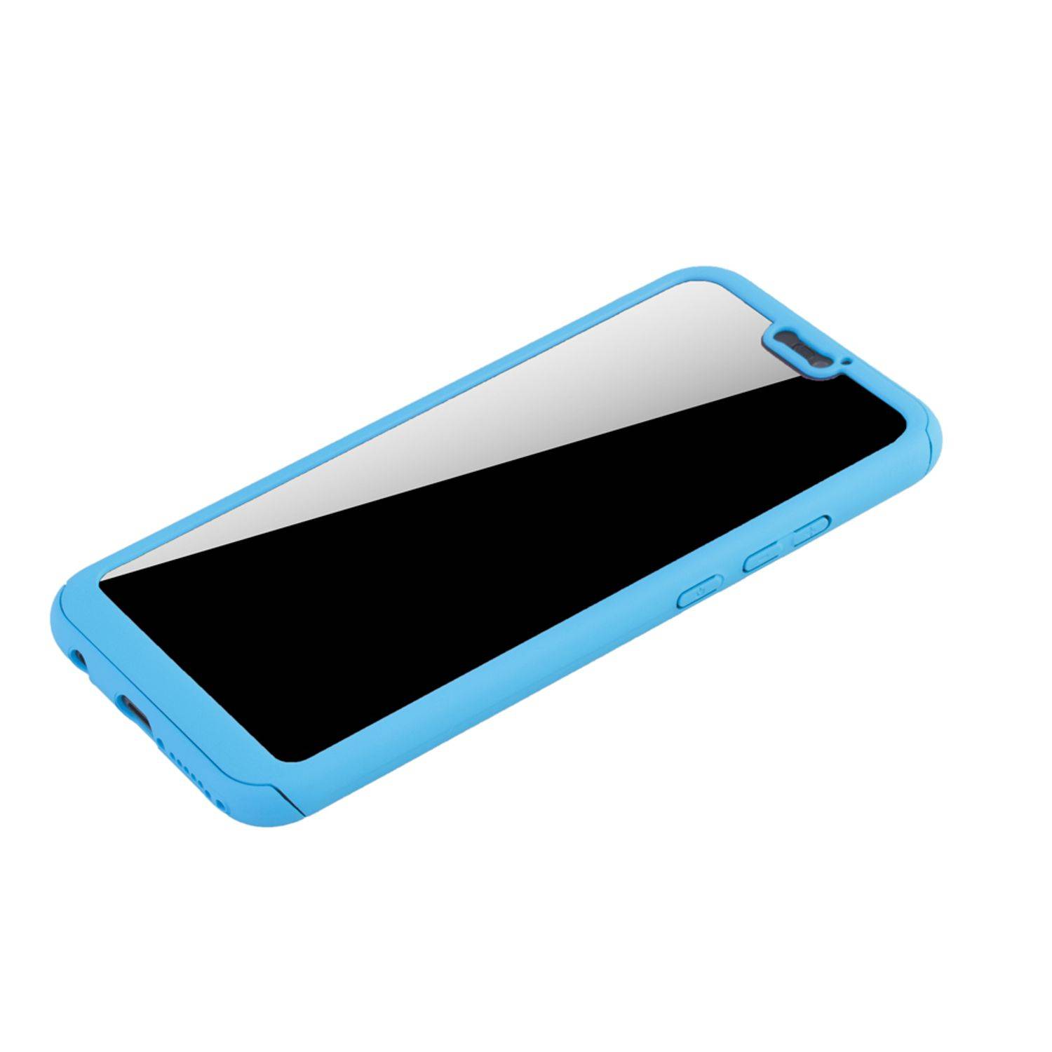Huawei P20 Lite Handyhülle 360 Grad Schutz Full Cover Blau