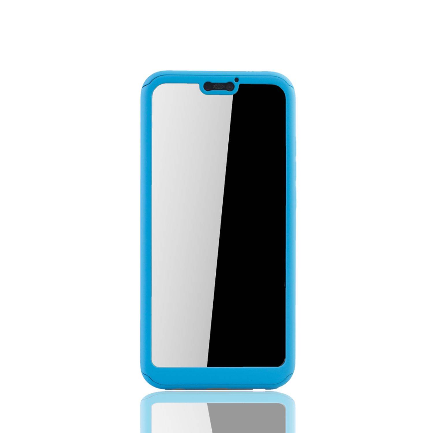 Huawei P20 Lite Handyhülle 360 Grad Schutz Full Cover Blau