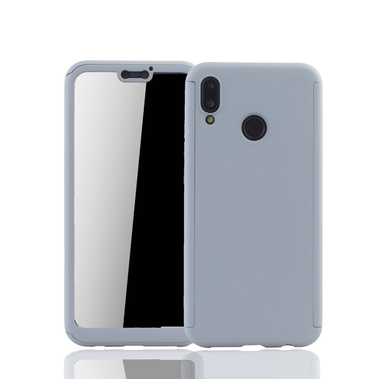 Huawei P20 Lite Handyhülle 360 Grad Schutz Full Cover Grau