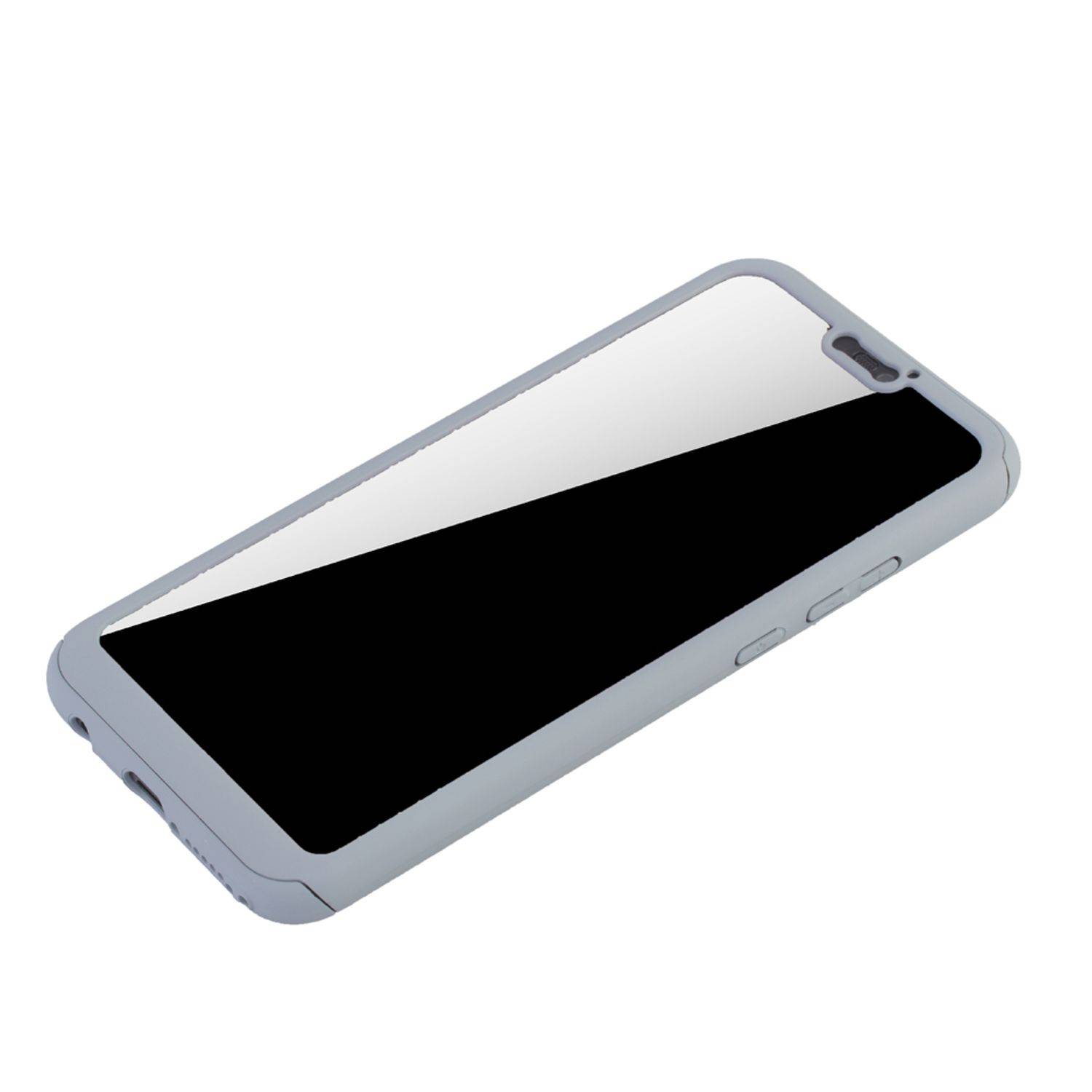 Huawei P20 Lite Handyhülle 360 Grad Schutz Full Cover Grau