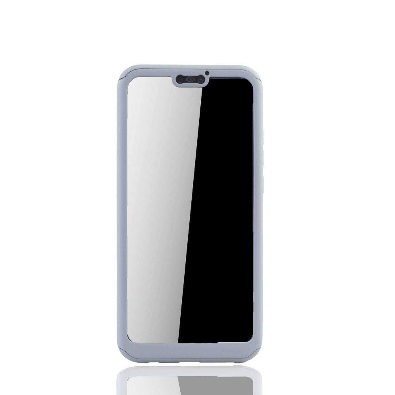 Huawei P20 Lite Handyhülle 360 Grad Schutz Full Cover Grau