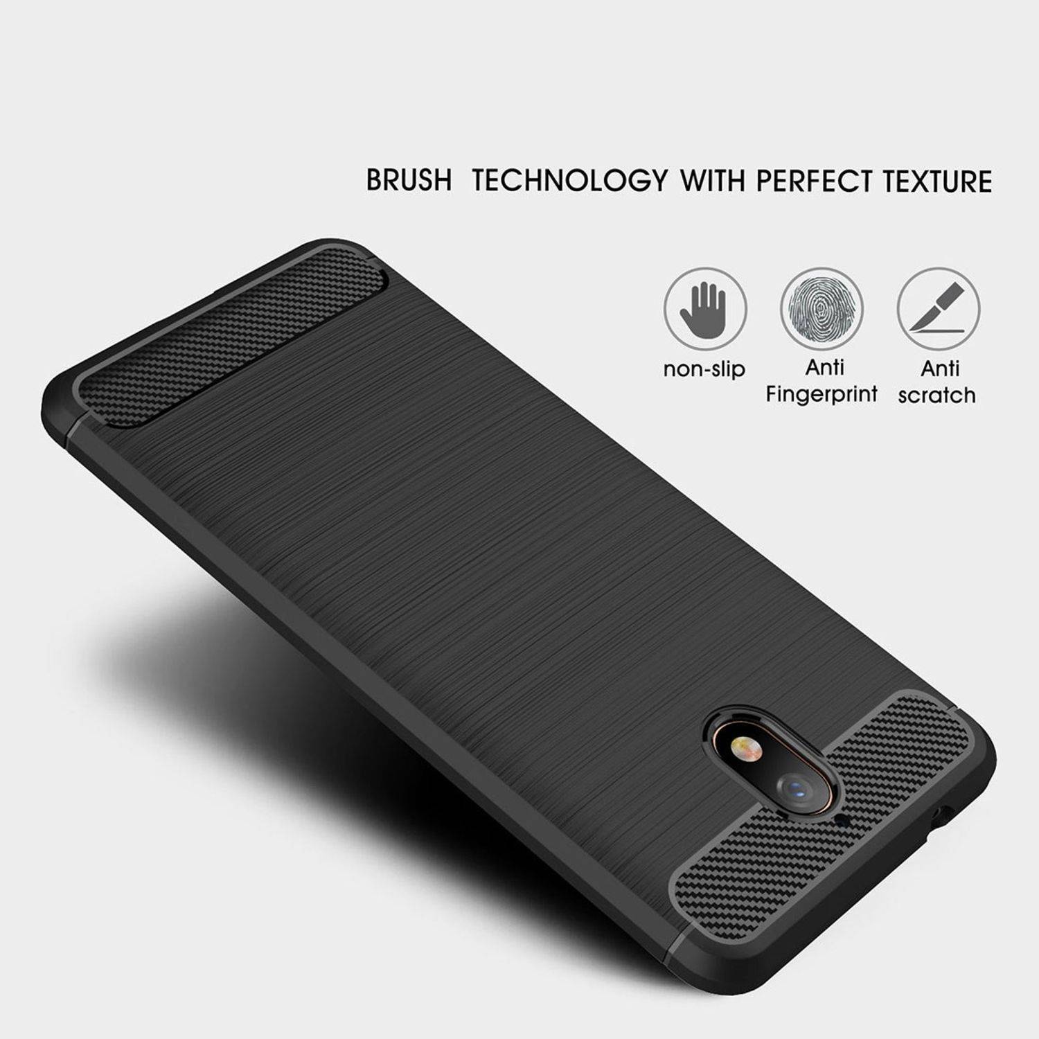 Nokia 3.1 Handyhülle Carbon Optik Backcover Blau