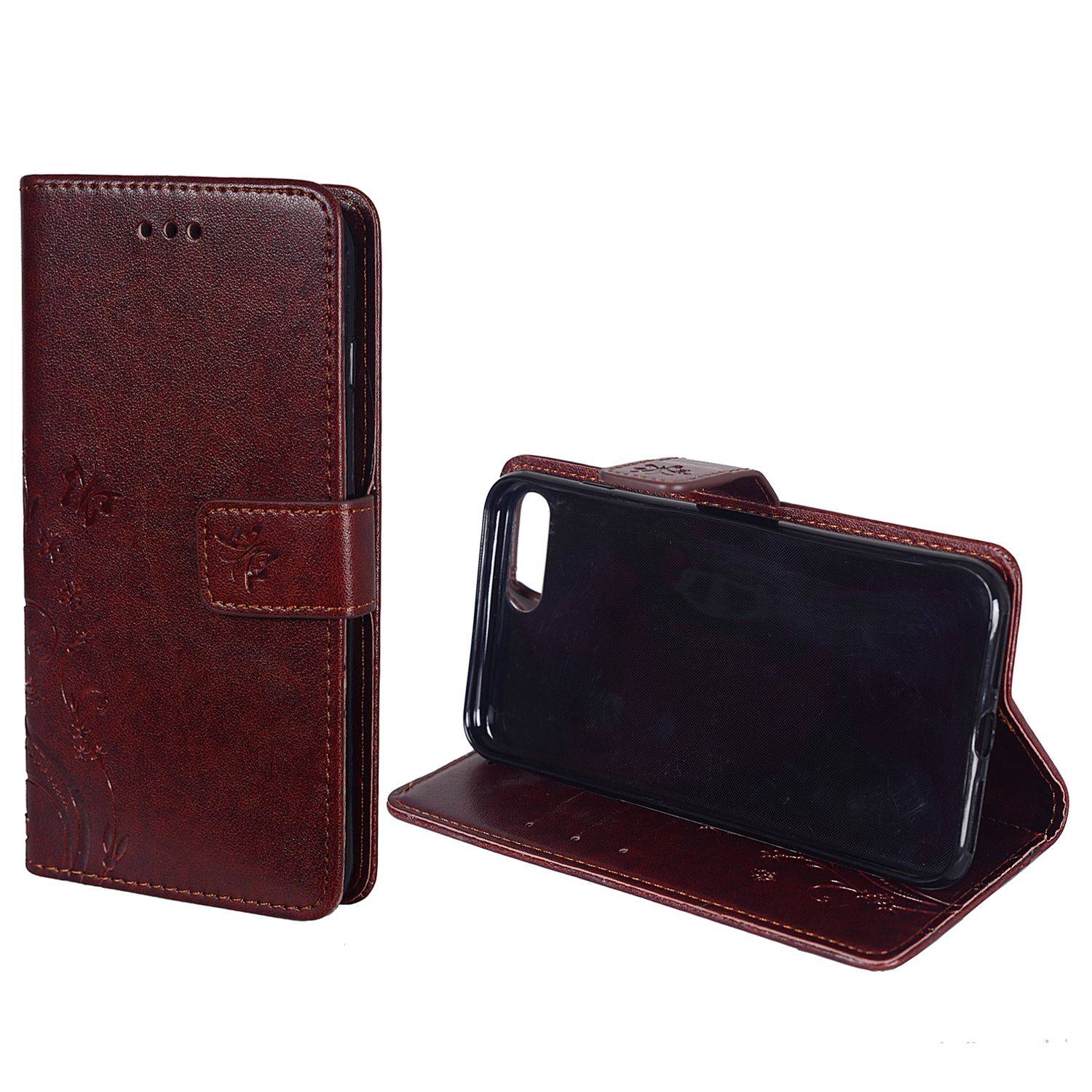Apple iPhone 7 Plus Handyhülle Bookcover Braun