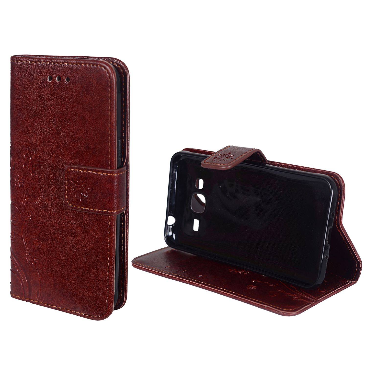Samsung Galaxy J3 (2016) Handyhülle Bookcover Braun