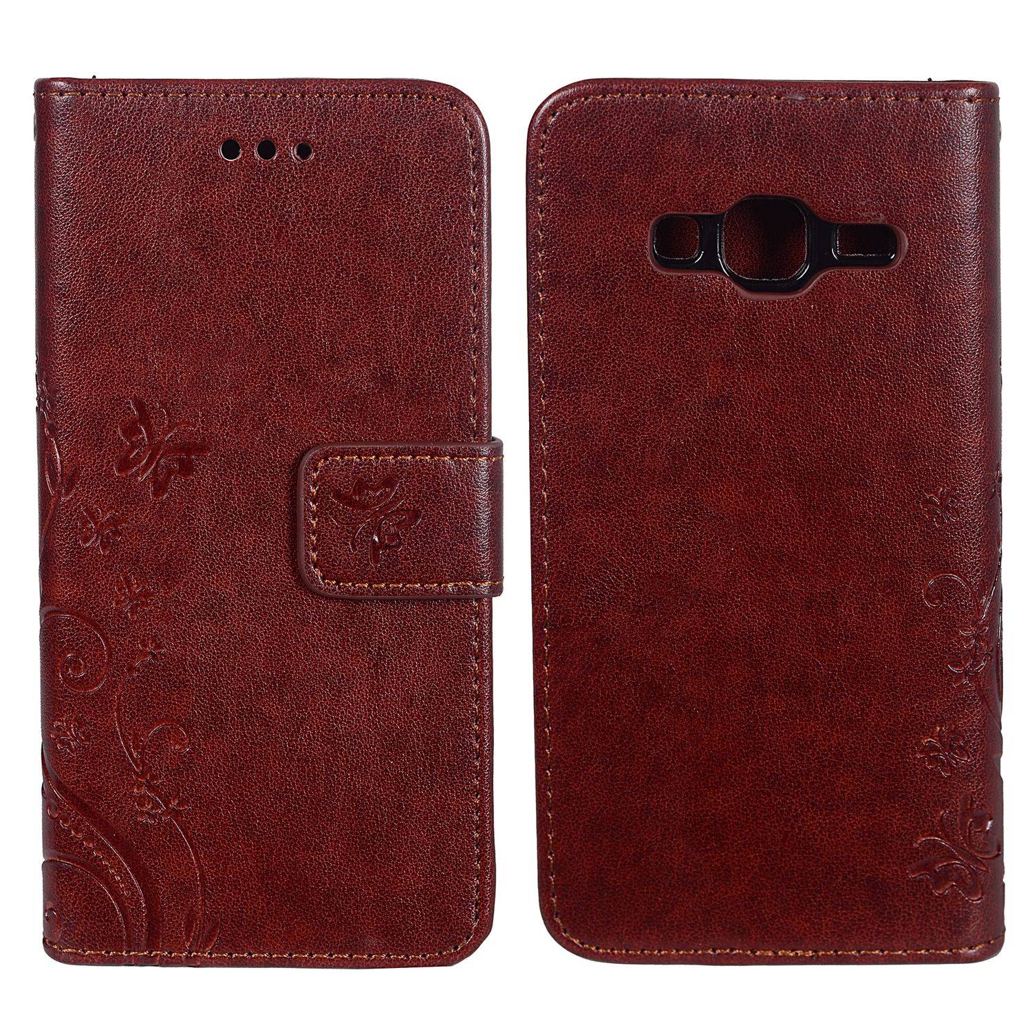 Samsung Galaxy J3 (2016) Handyhülle Bookcover Braun