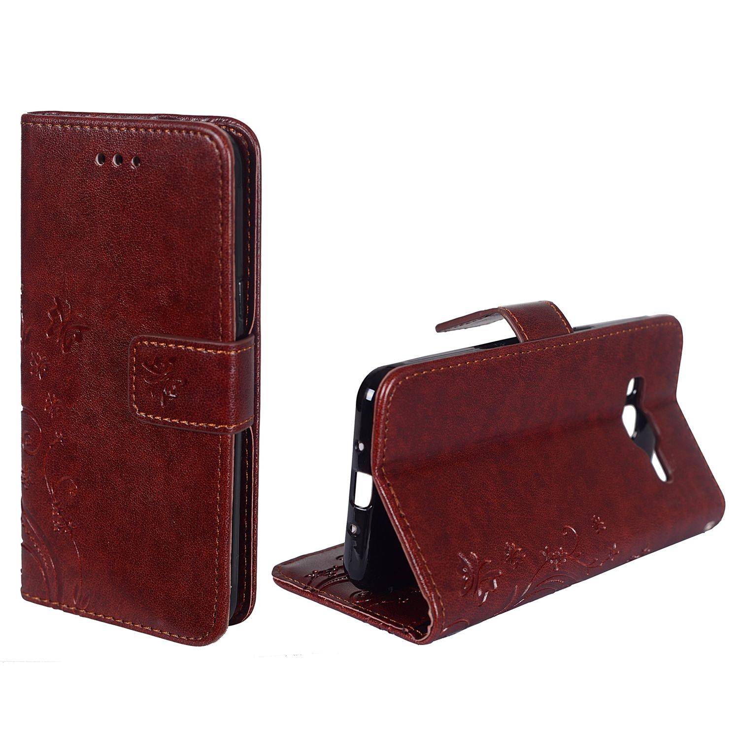 Samsung Galaxy J3 (2016) Handyhülle Bookcover Braun