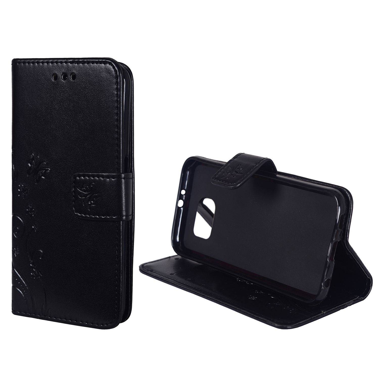 Samsung Galaxy S6 Edge Handyhülle Bookcover Schwarz
