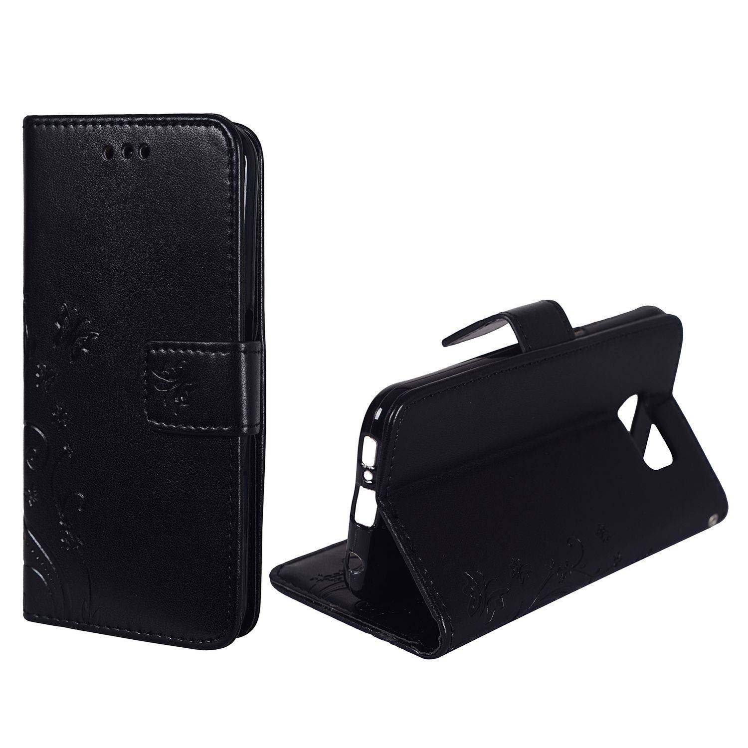 Samsung Galaxy S6 Edge Handyhülle Bookcover Schwarz