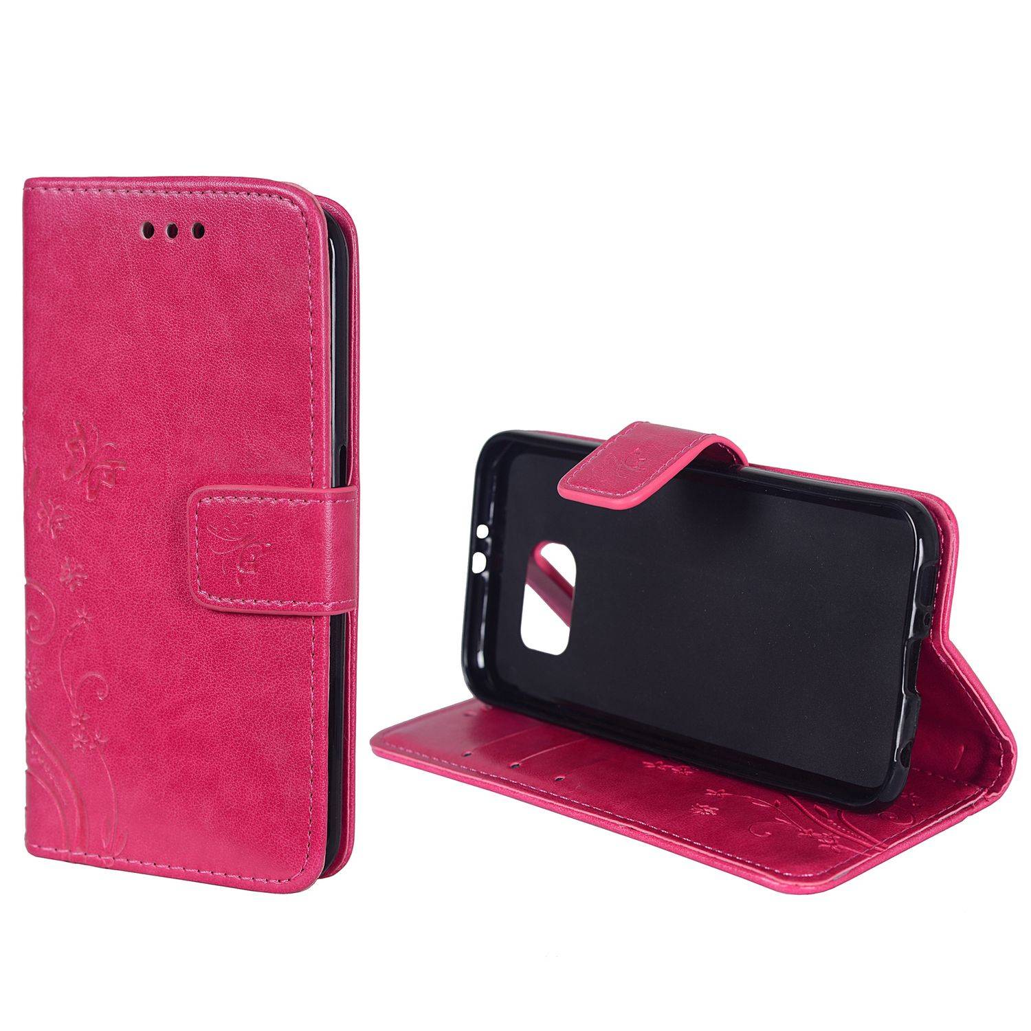 Samsung Galaxy S6 Edge Handyhülle Bookcover Rosa
