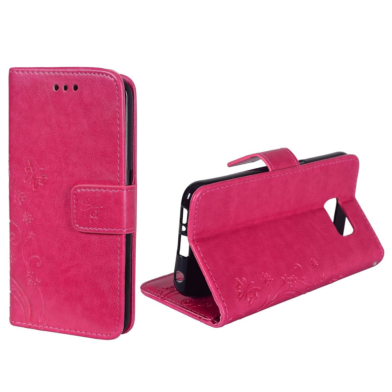 Samsung Galaxy S6 Edge Handyhülle Bookcover Rosa