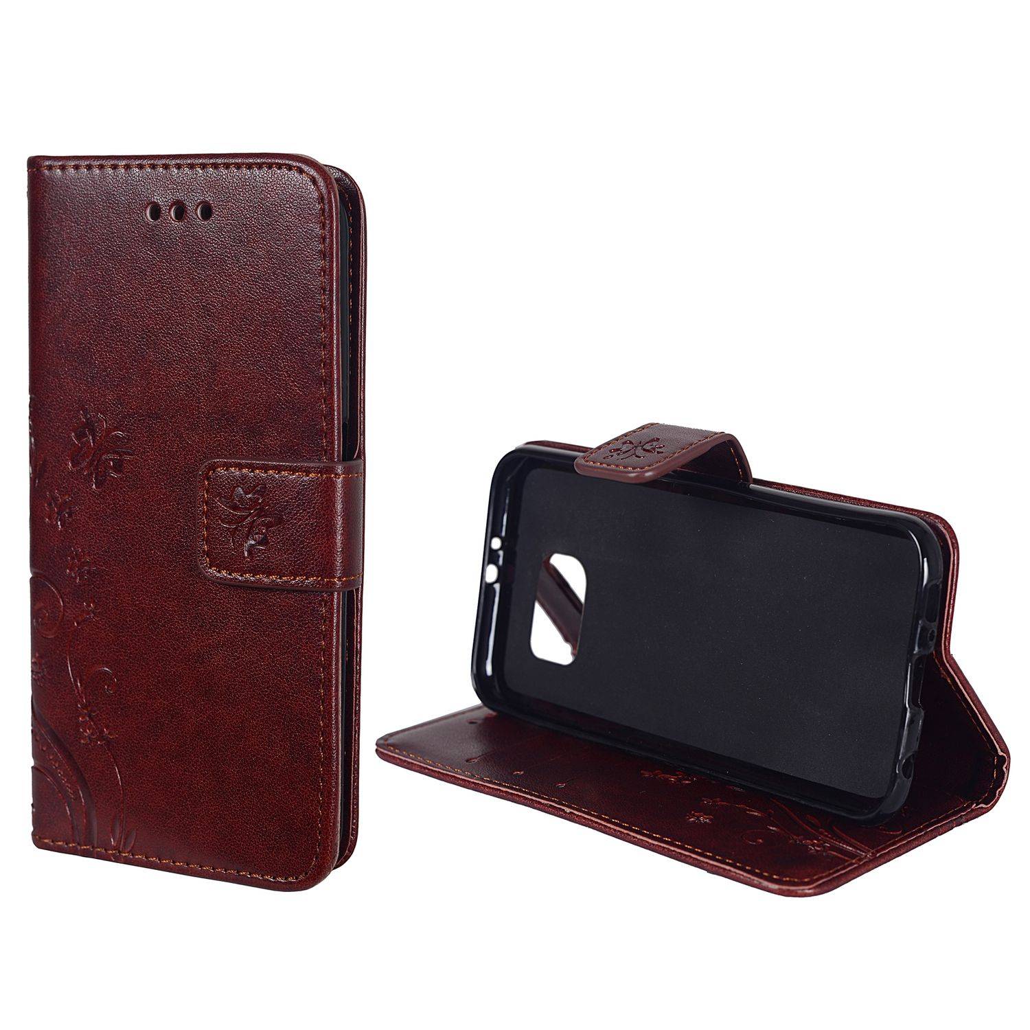 Samsung Galaxy S6 Edge Handyhülle Bookcover Braun