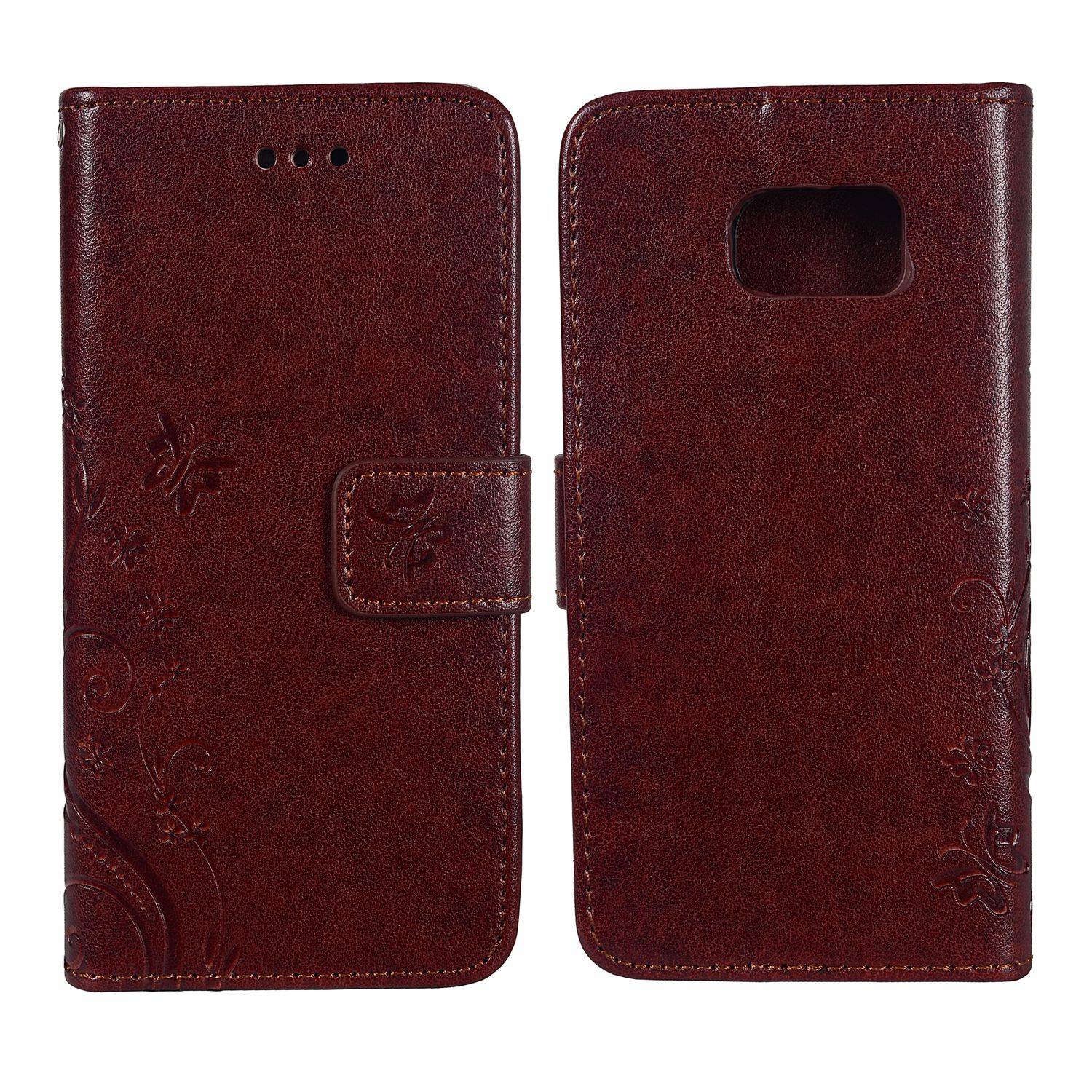 Samsung Galaxy S6 Edge Handyhülle Bookcover Braun