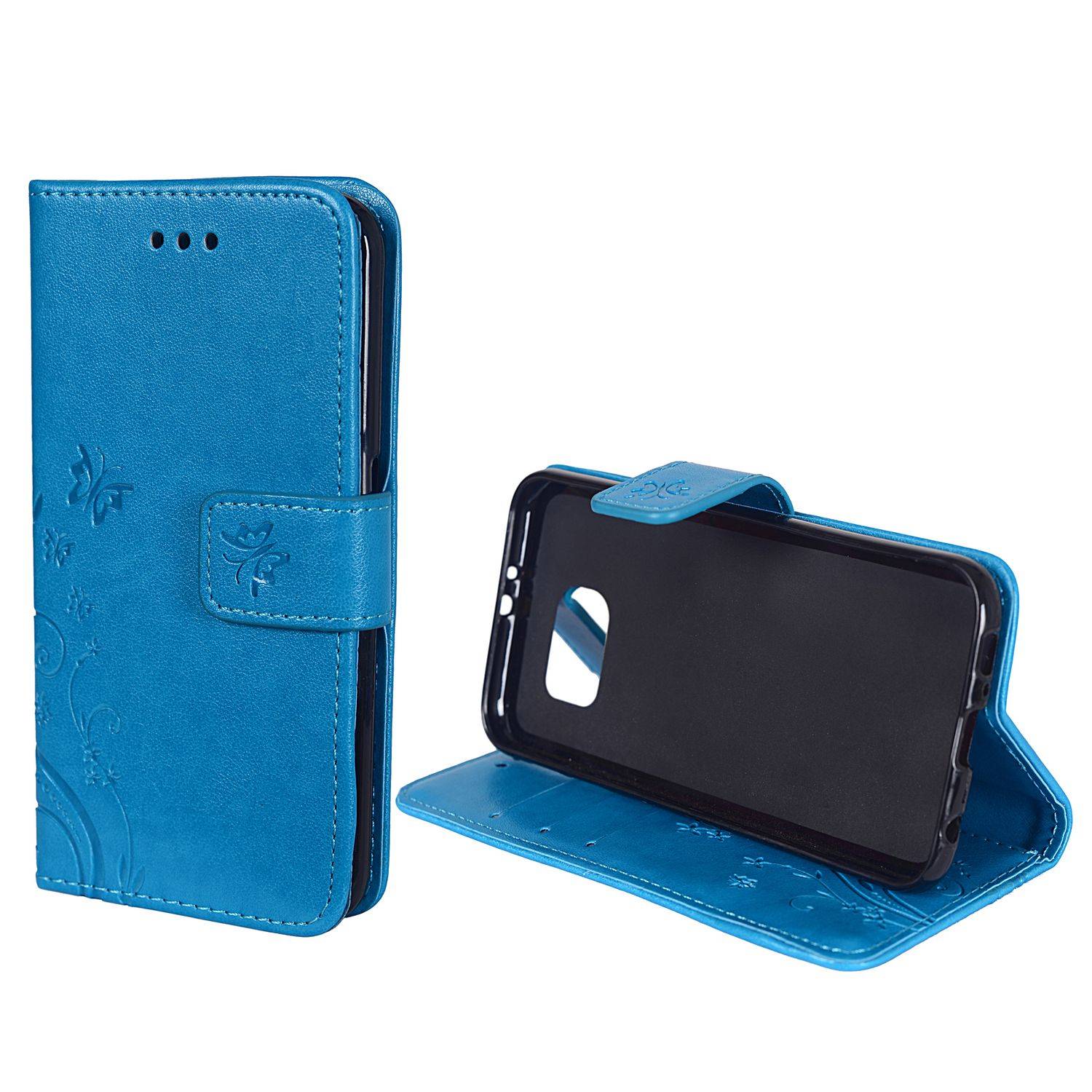 Samsung Galaxy S6 Edge Handyhülle Bookcover Blau