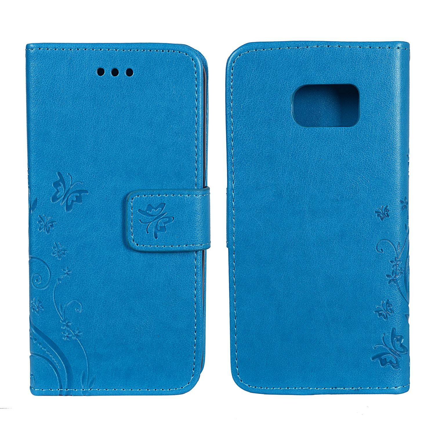 Samsung Galaxy S6 Edge Handyhülle Bookcover Blau