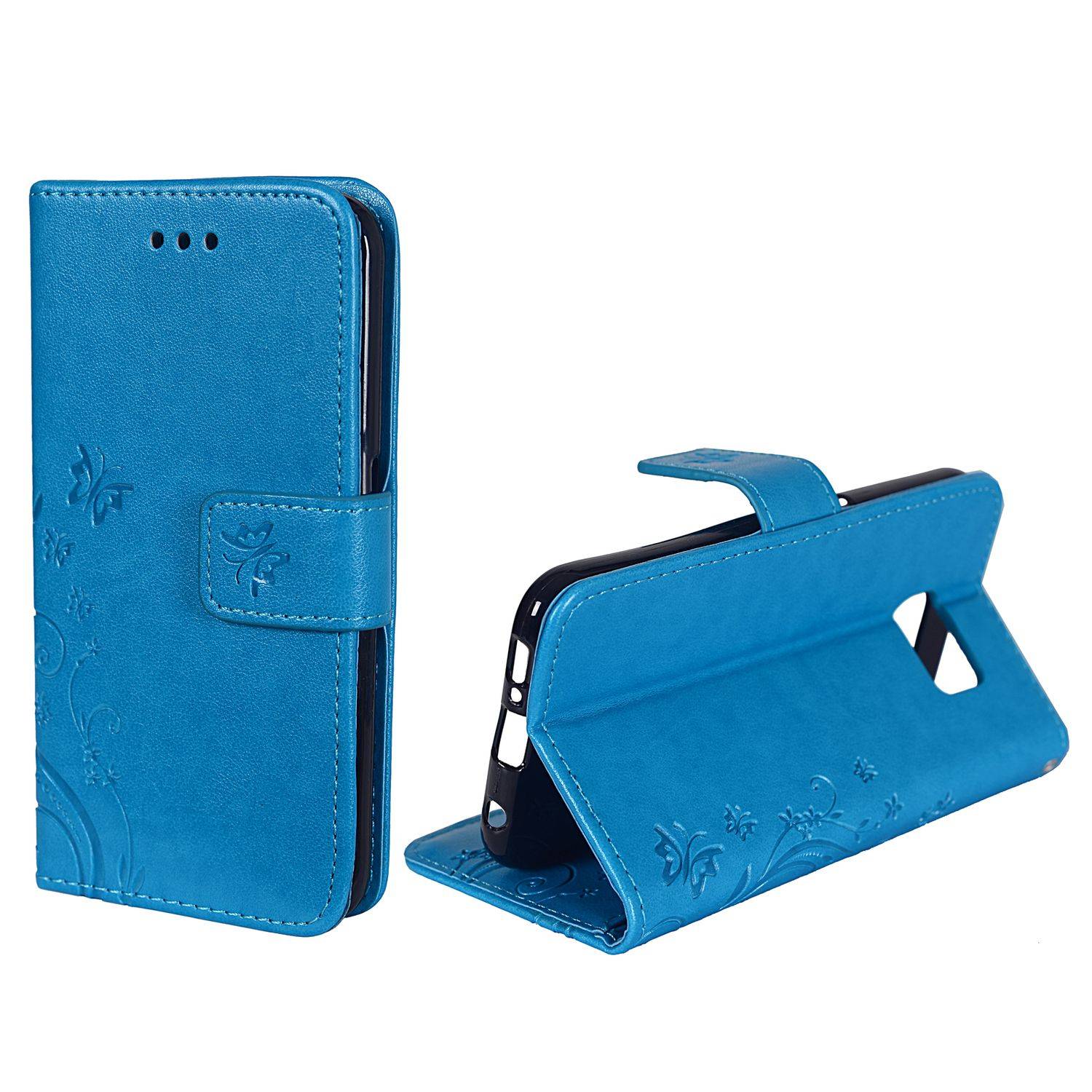 Samsung Galaxy S6 Edge Handyhülle Bookcover Blau