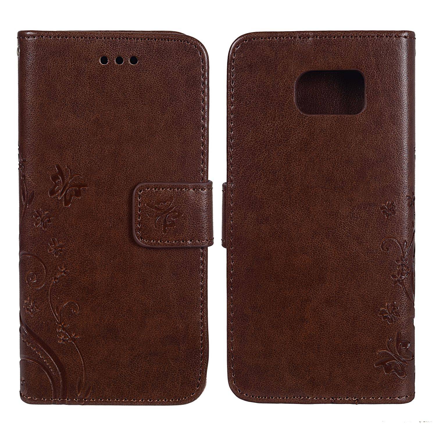 Samsung Galaxy S6 Edge Handyhülle Bookcover Braun