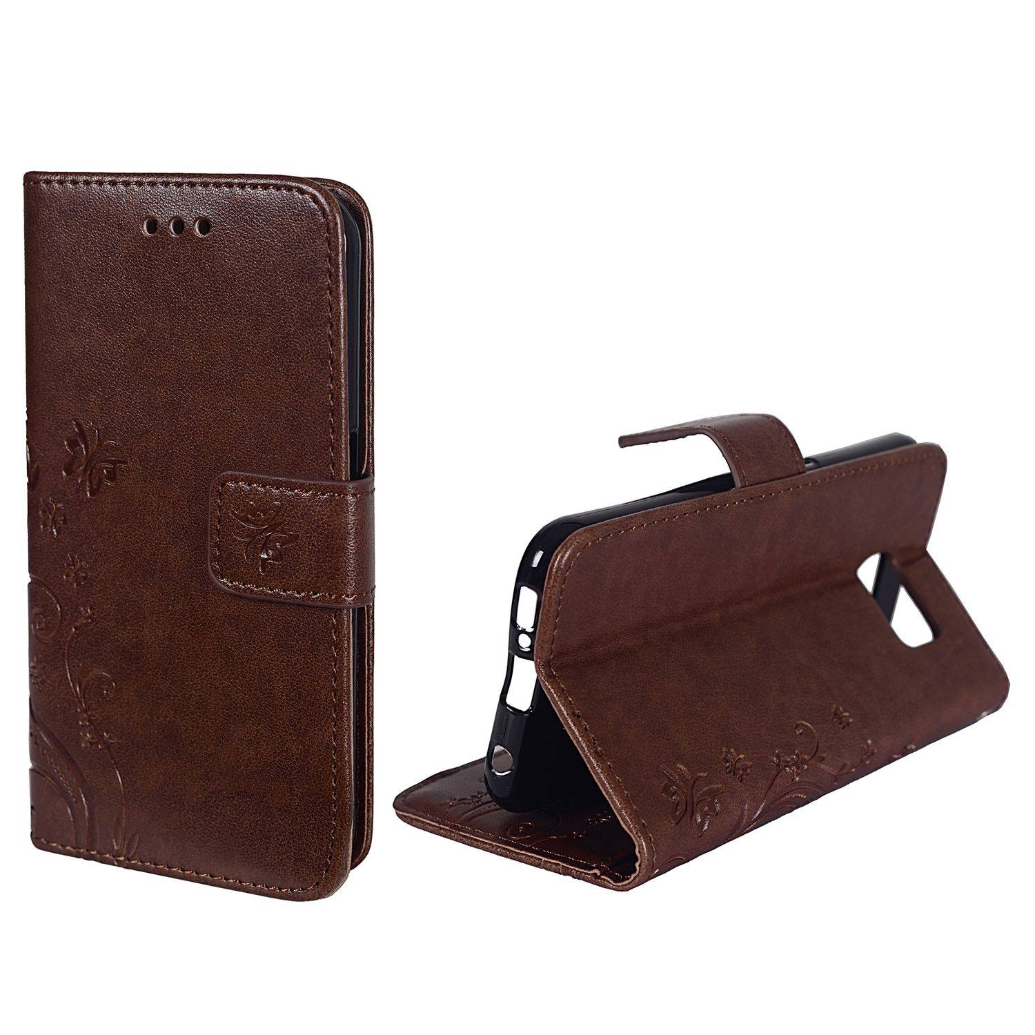 Samsung Galaxy S6 Edge Handyhülle Bookcover Braun