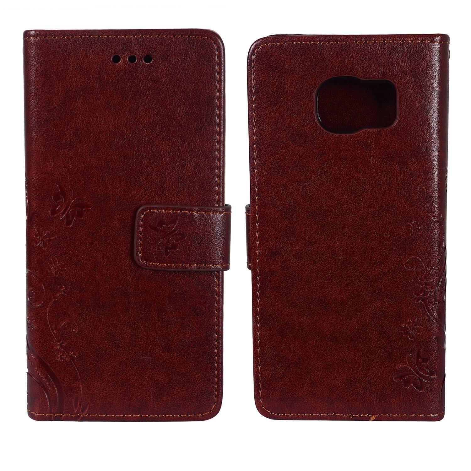 Samsung Galaxy S7 Edge Handyhülle Bookcover Braun