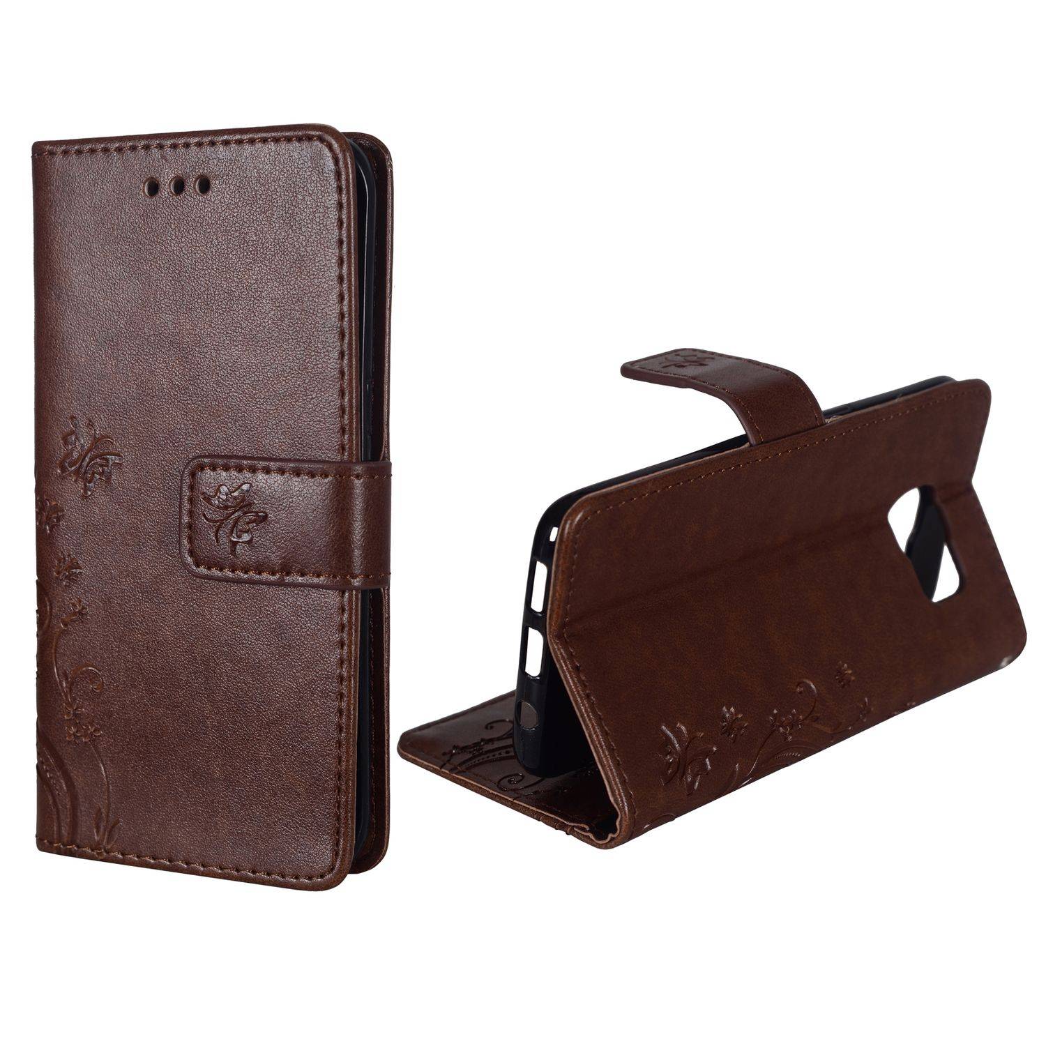 Samsung Galaxy S7 Edge Handyhülle Bookcover Braun