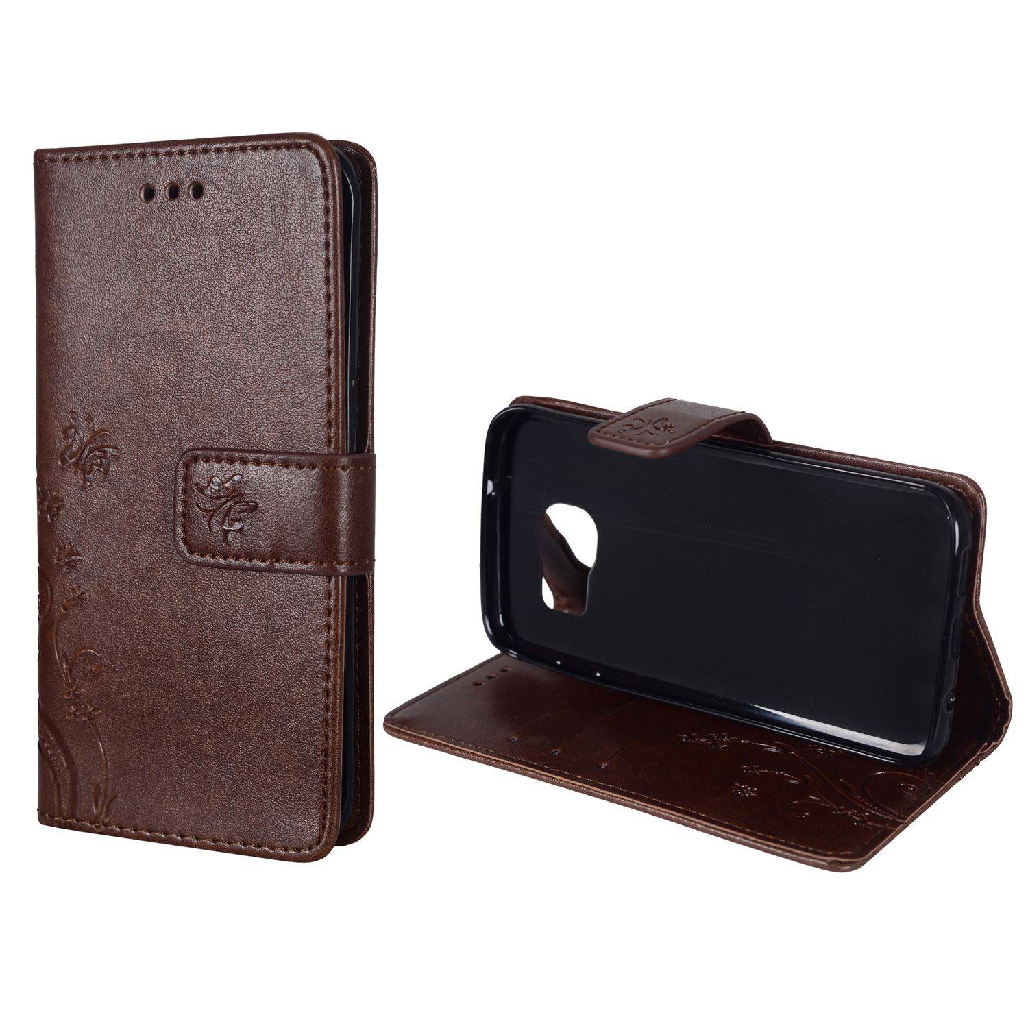 Samsung Galaxy S7 Edge Handyhülle Bookcover Braun