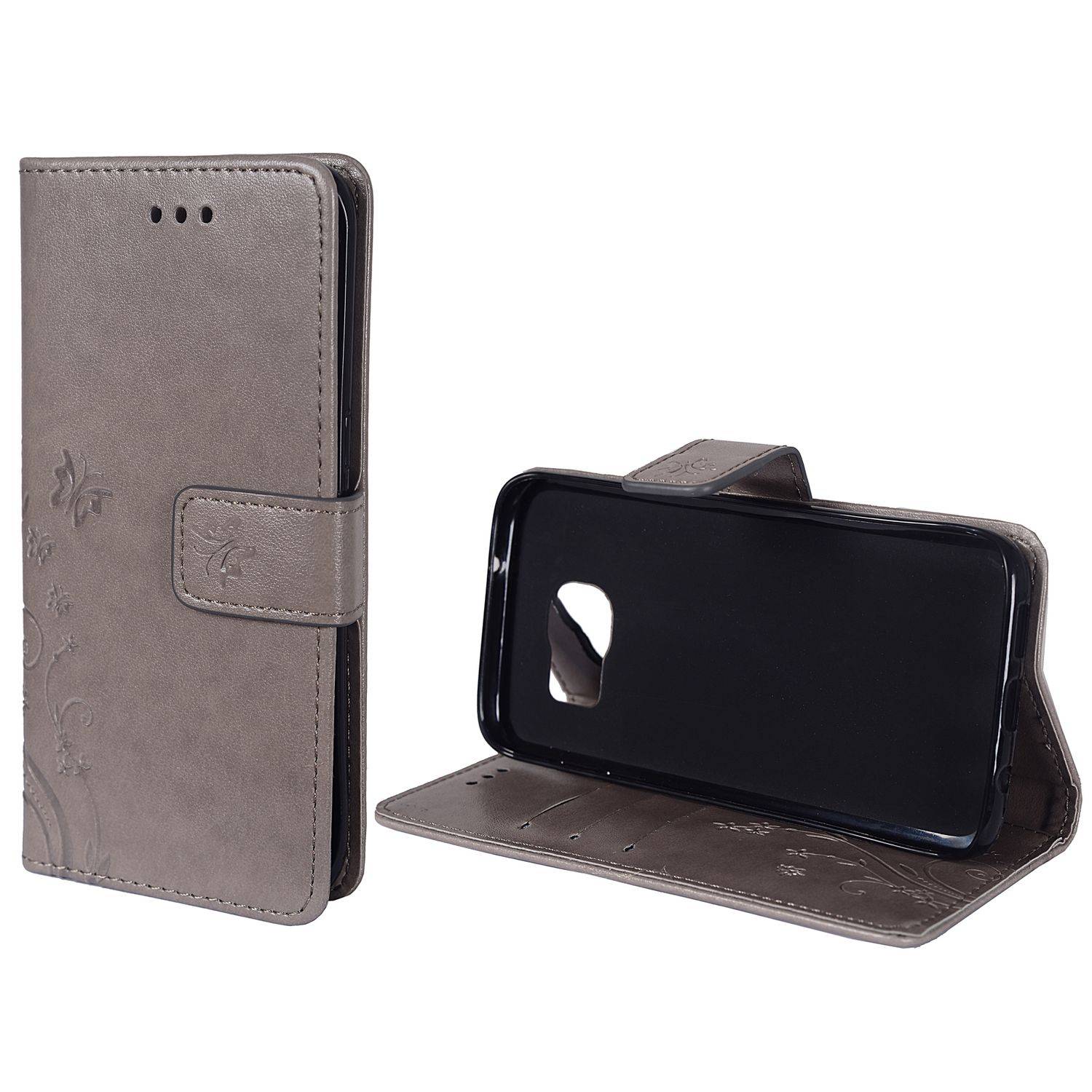 Samsung Galaxy S7 Edge Handyhülle Bookcover Grau