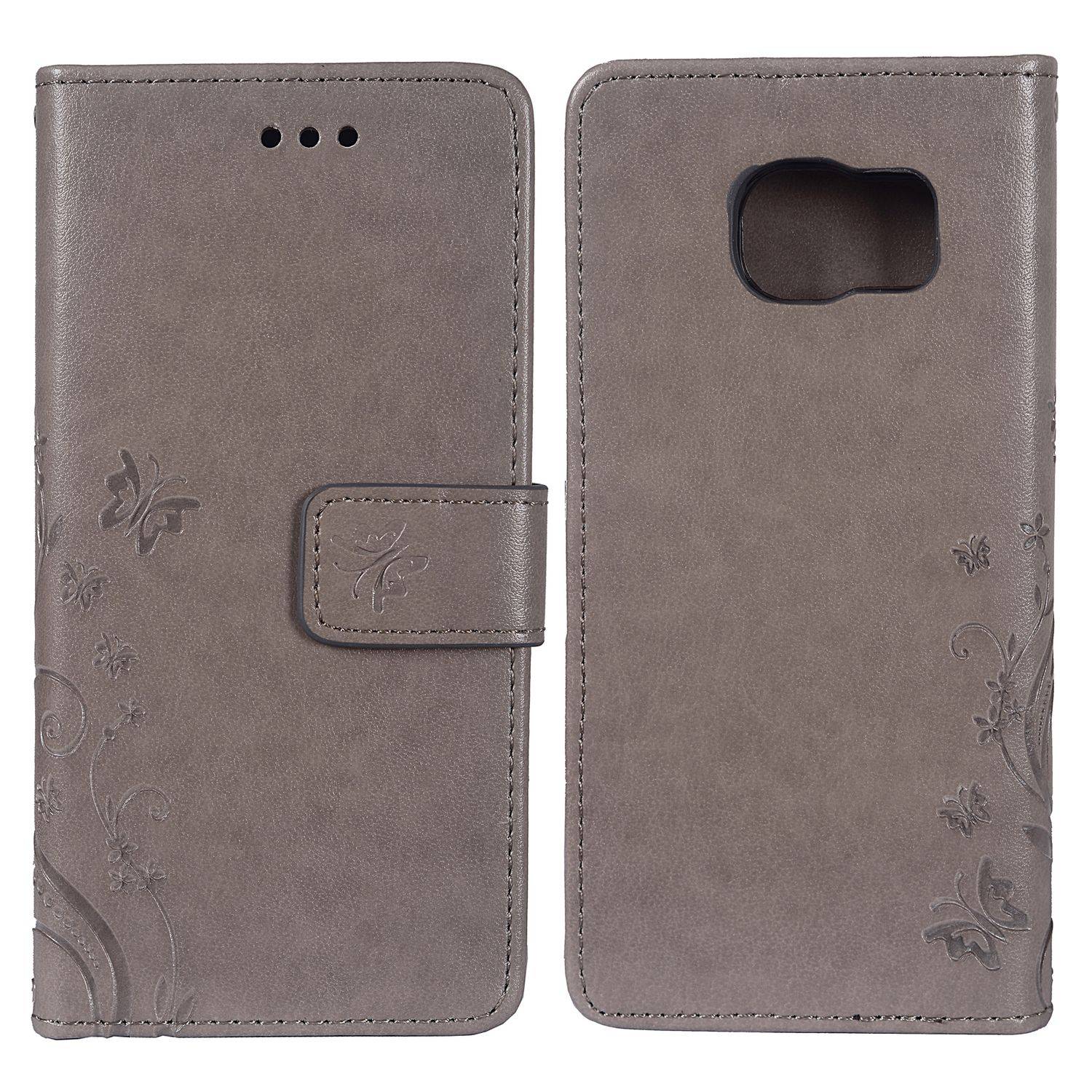Samsung Galaxy S7 Edge Handyhülle Bookcover Grau