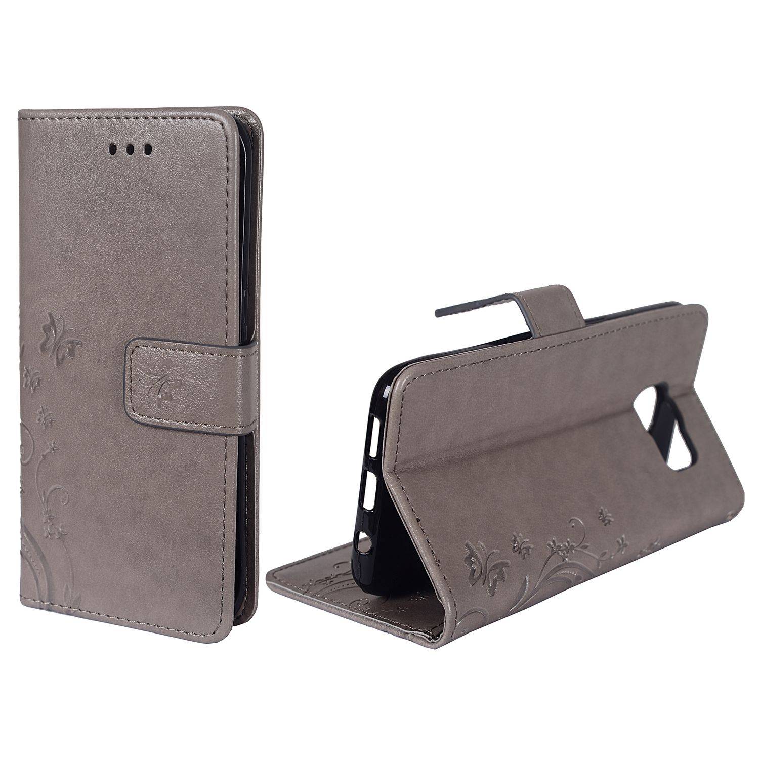 Samsung Galaxy S7 Edge Handyhülle Bookcover Grau