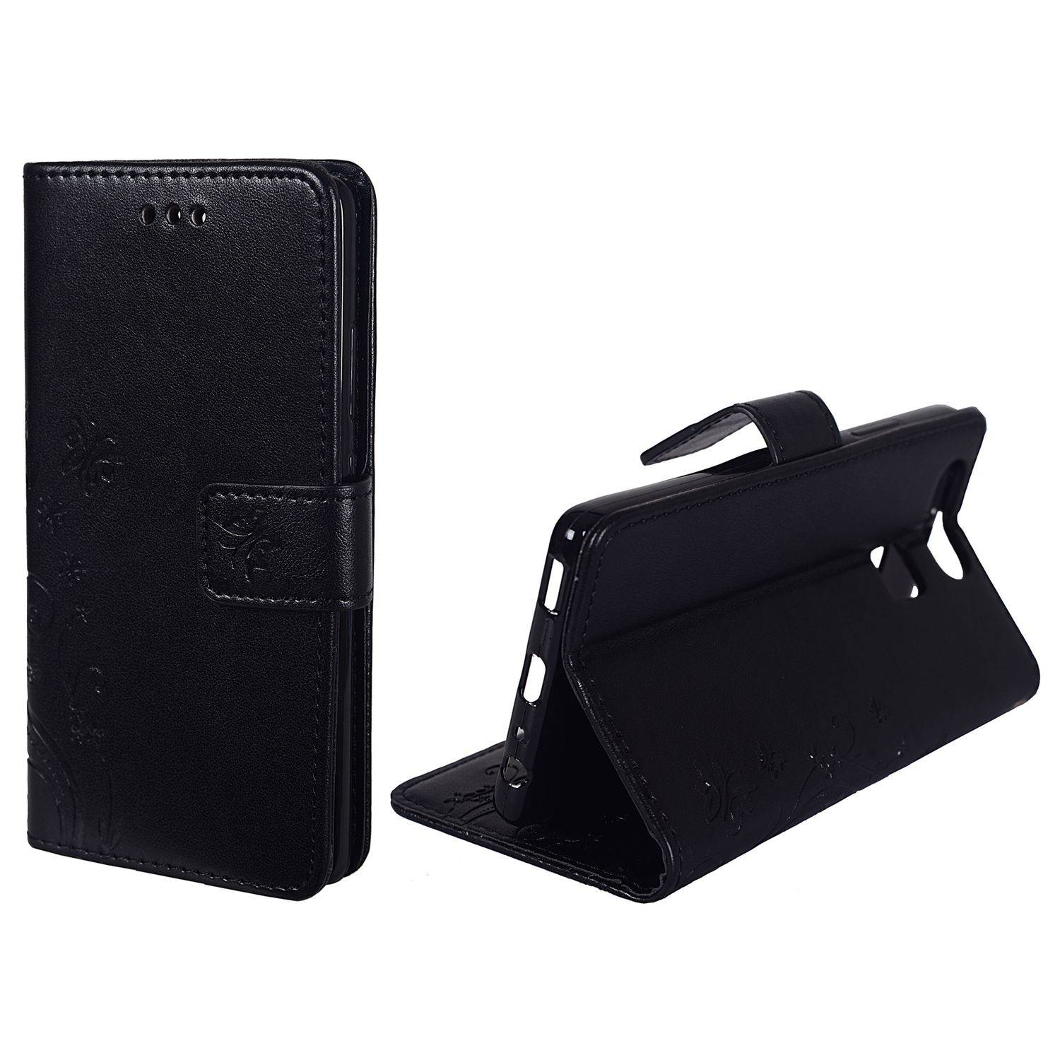 Huawei P9 Handyhülle Bookcover Schwarz