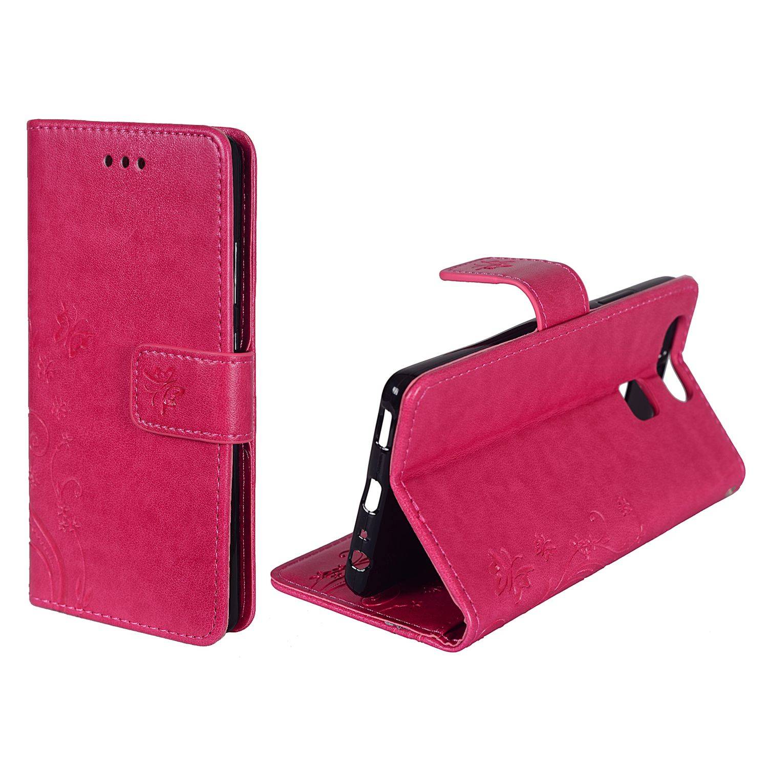 Huawei P9 Handyhülle Bookcover Rosa