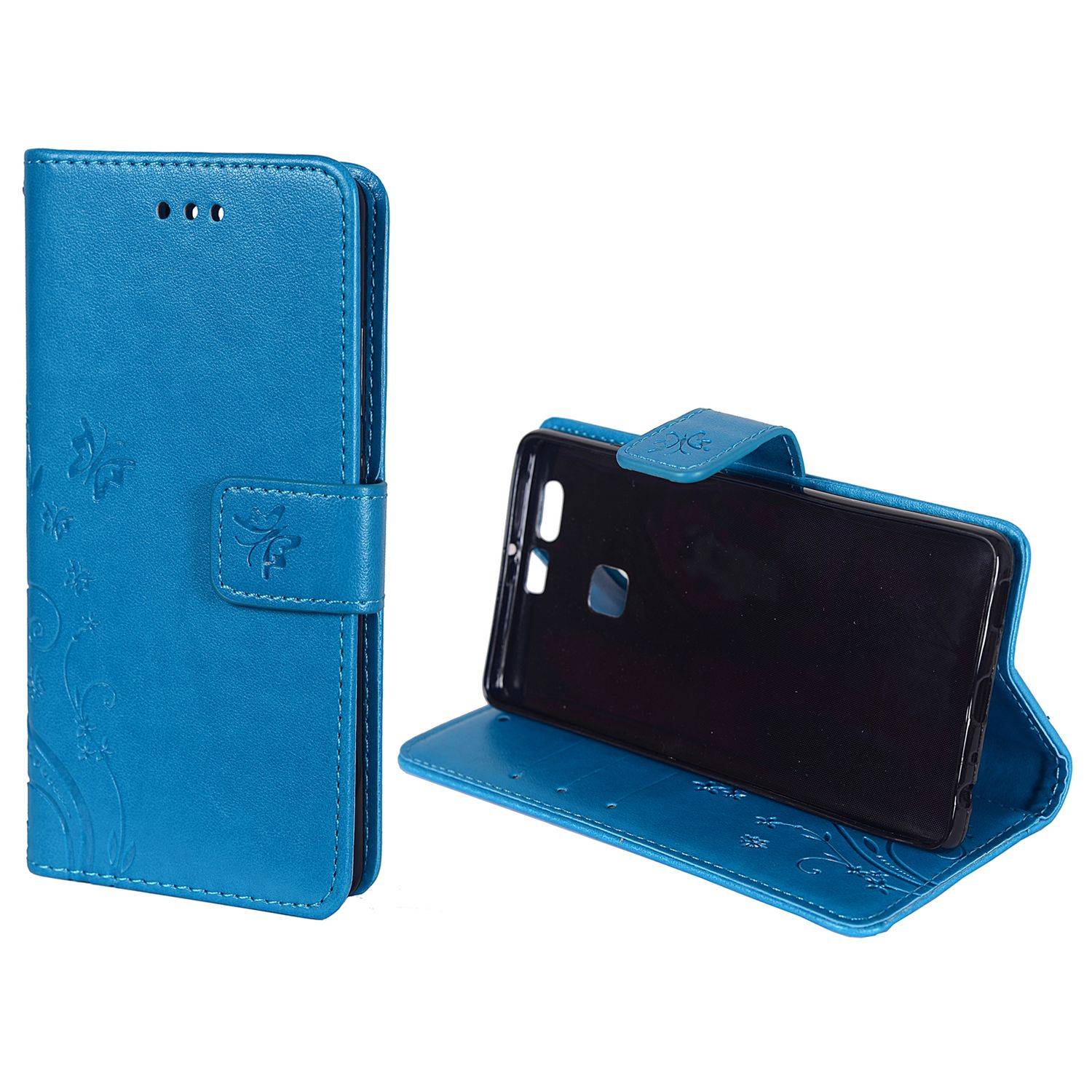 Huawei P9 Handyhülle Bookcover Blau