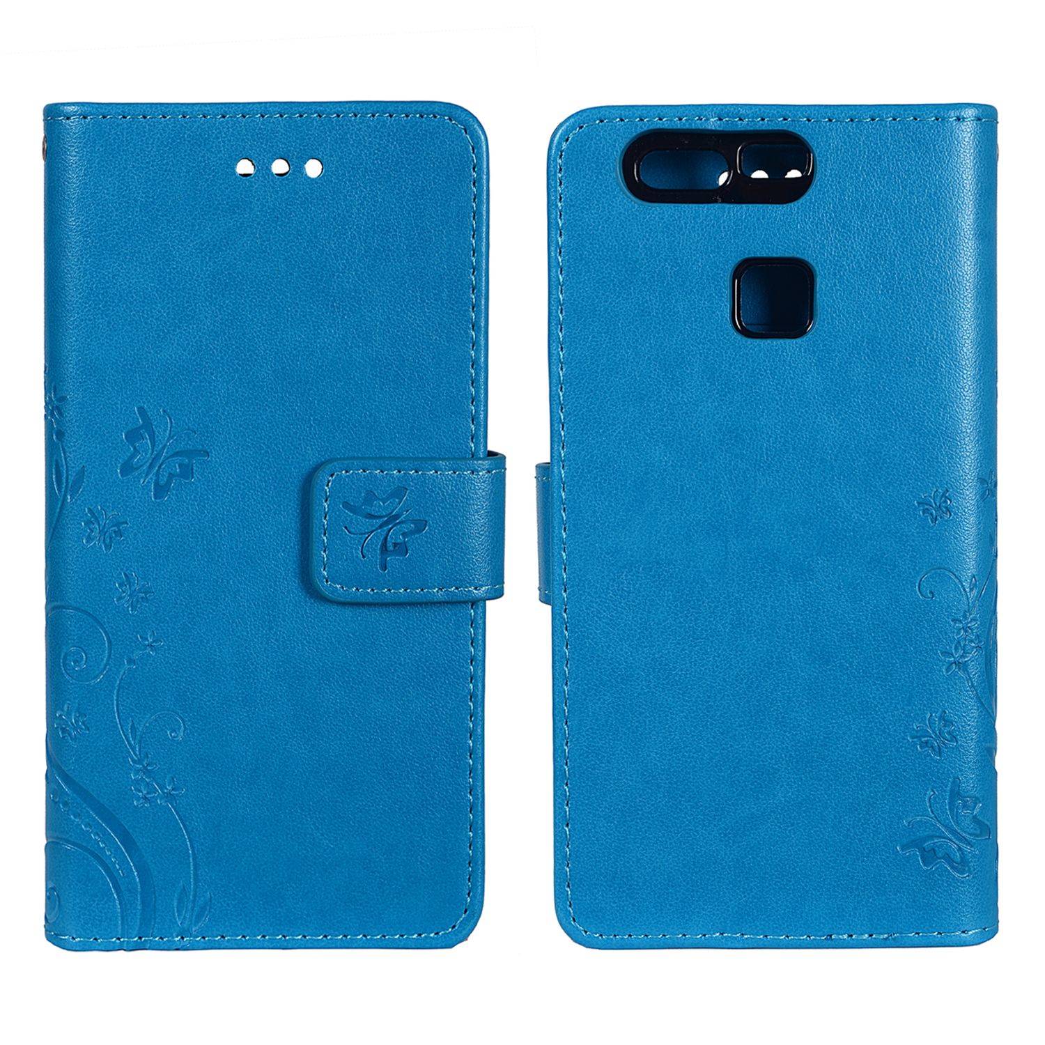Huawei P9 Handyhülle Bookcover Blau