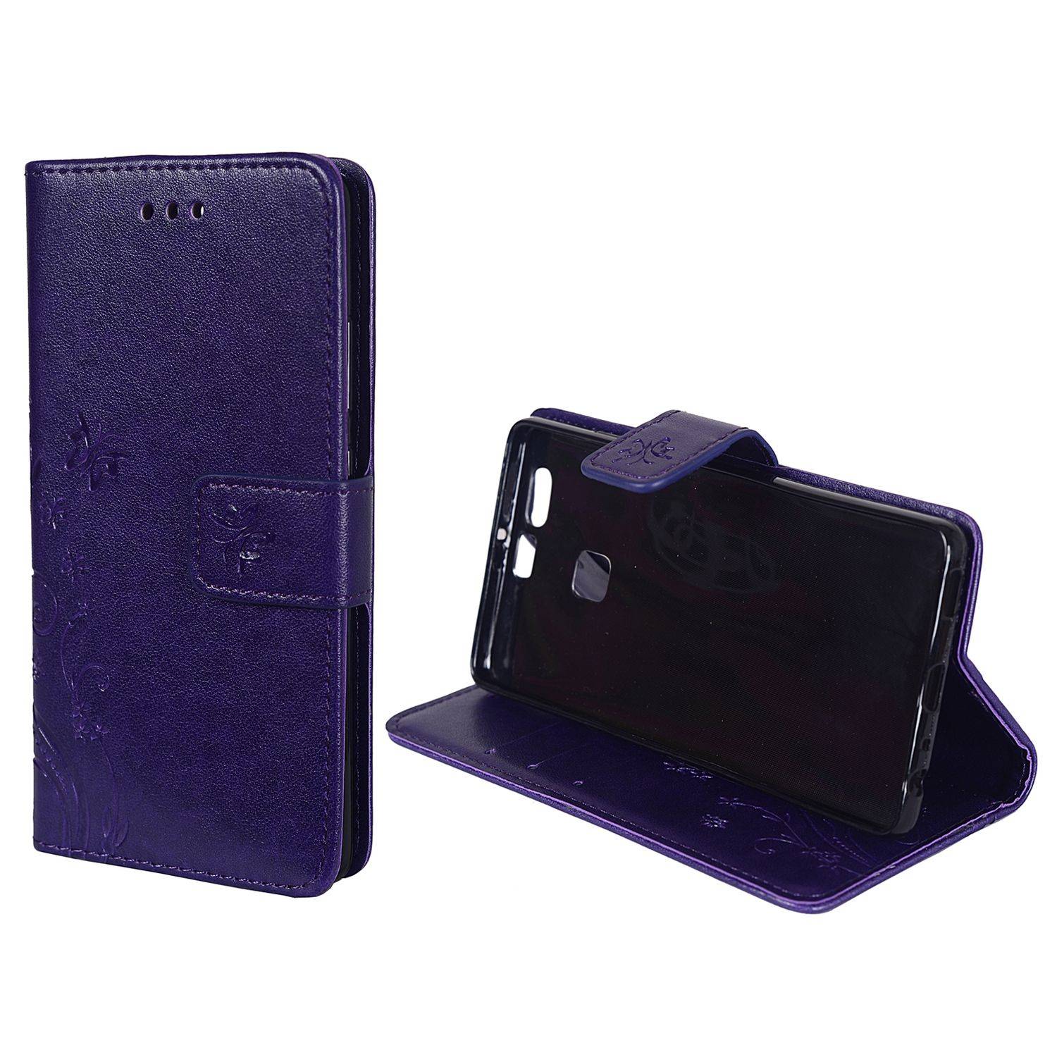 Huawei P9 Handyhülle Bookcover Violett
