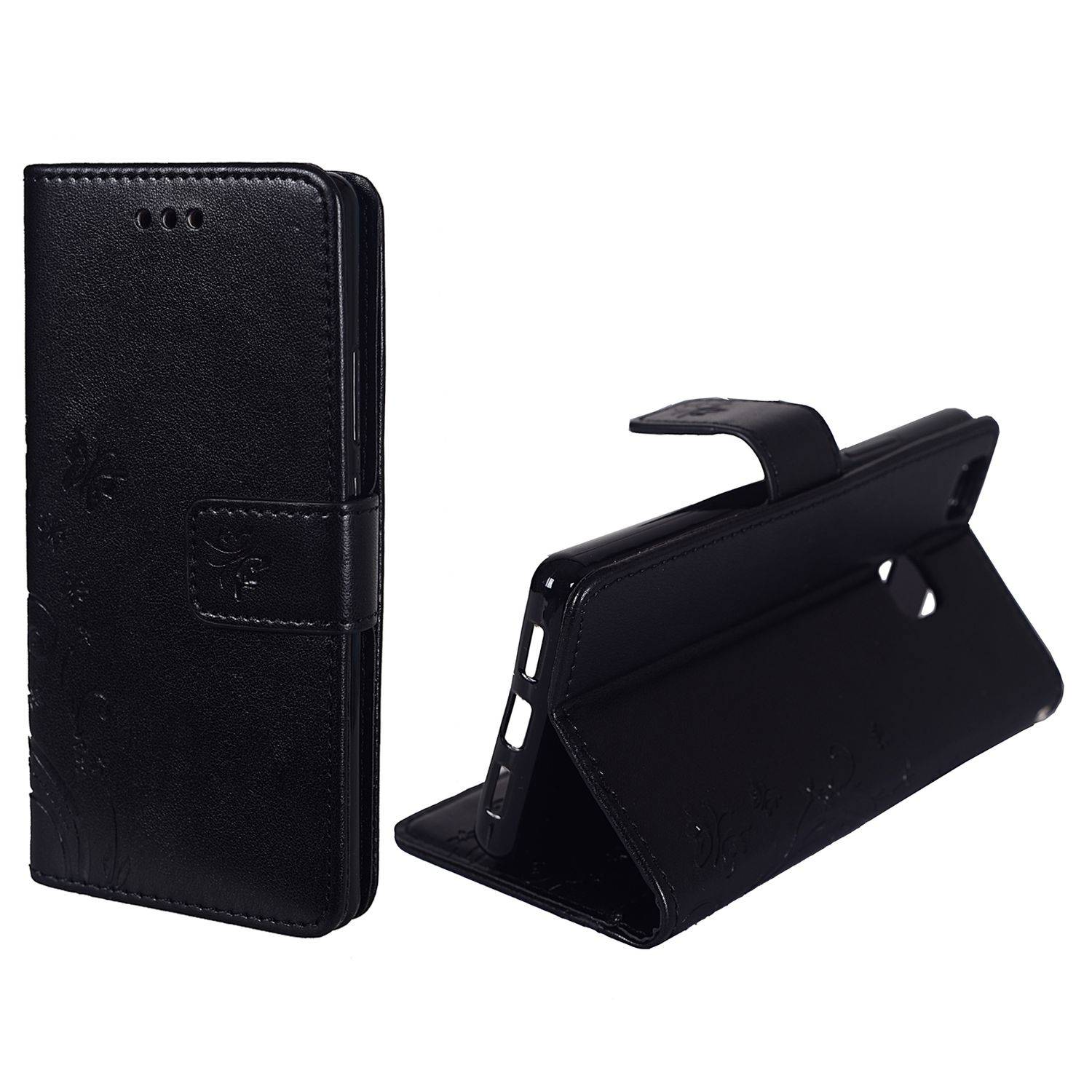 Huawei P9 Lite Handyhülle Bookcover Schwarz