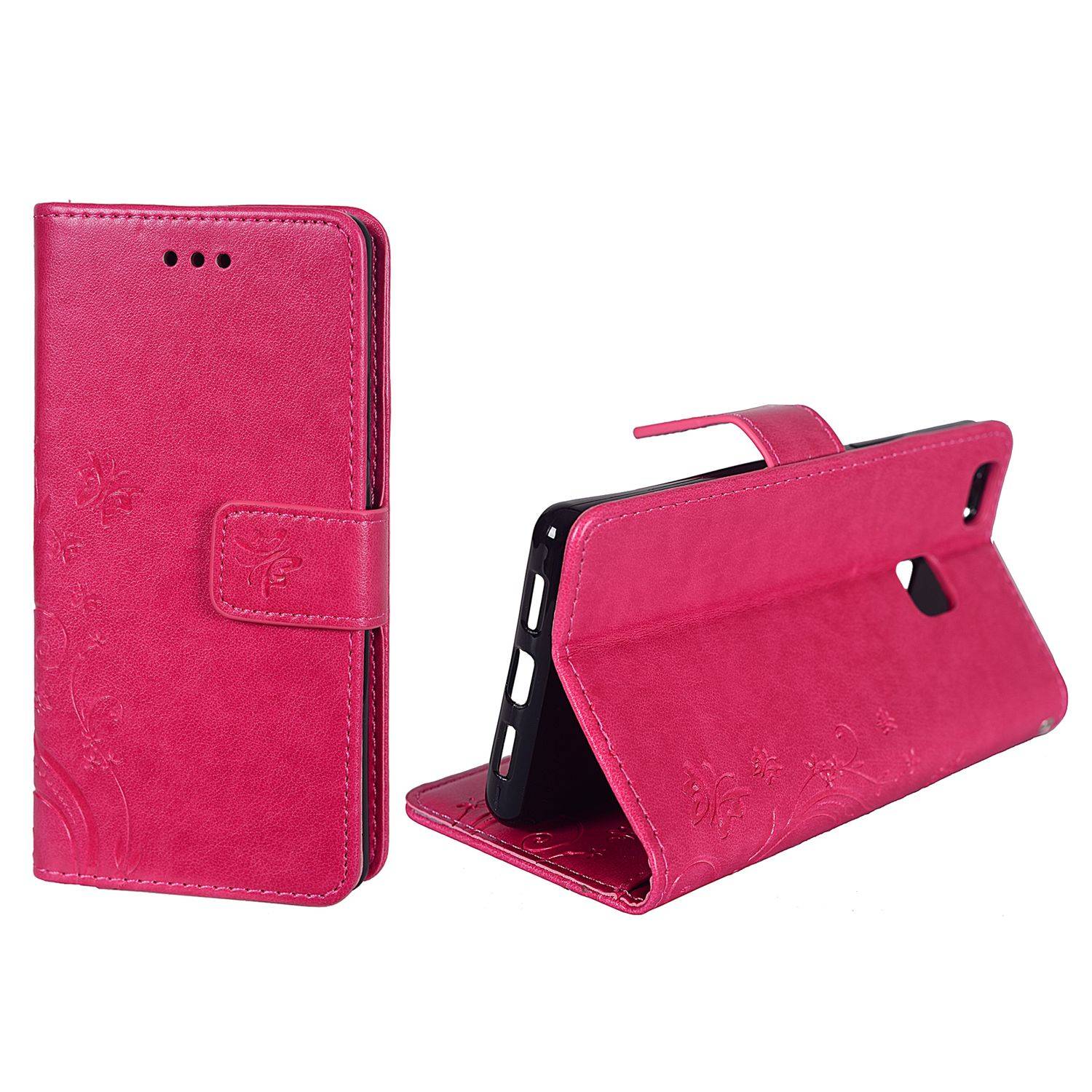 Huawei P9 Lite Handyhülle Bookcover Rosa