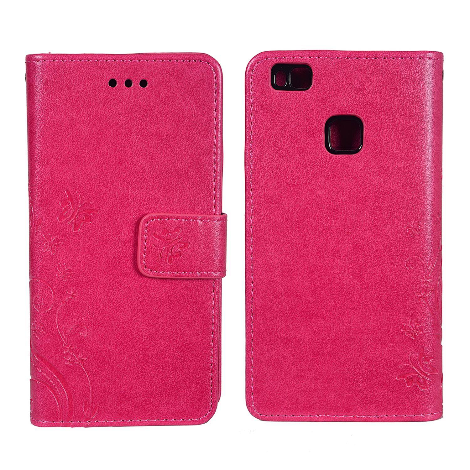 Huawei P9 Lite Handyhülle Bookcover Rosa