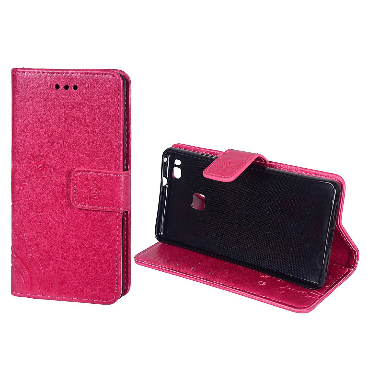 Huawei P9 Lite Handyhülle Bookcover Rosa