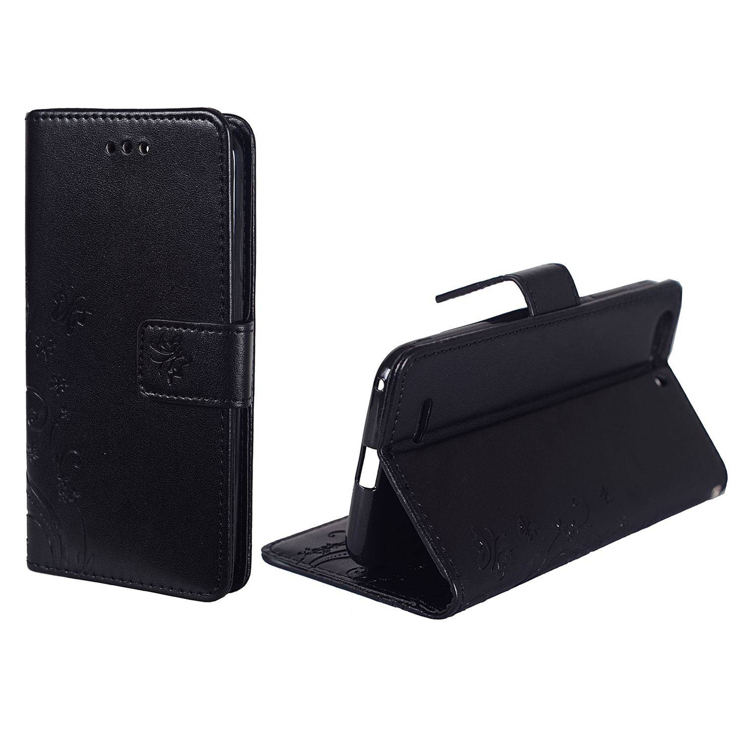 ZTE Blade V6 Handyhülle Bookcover Schwarz