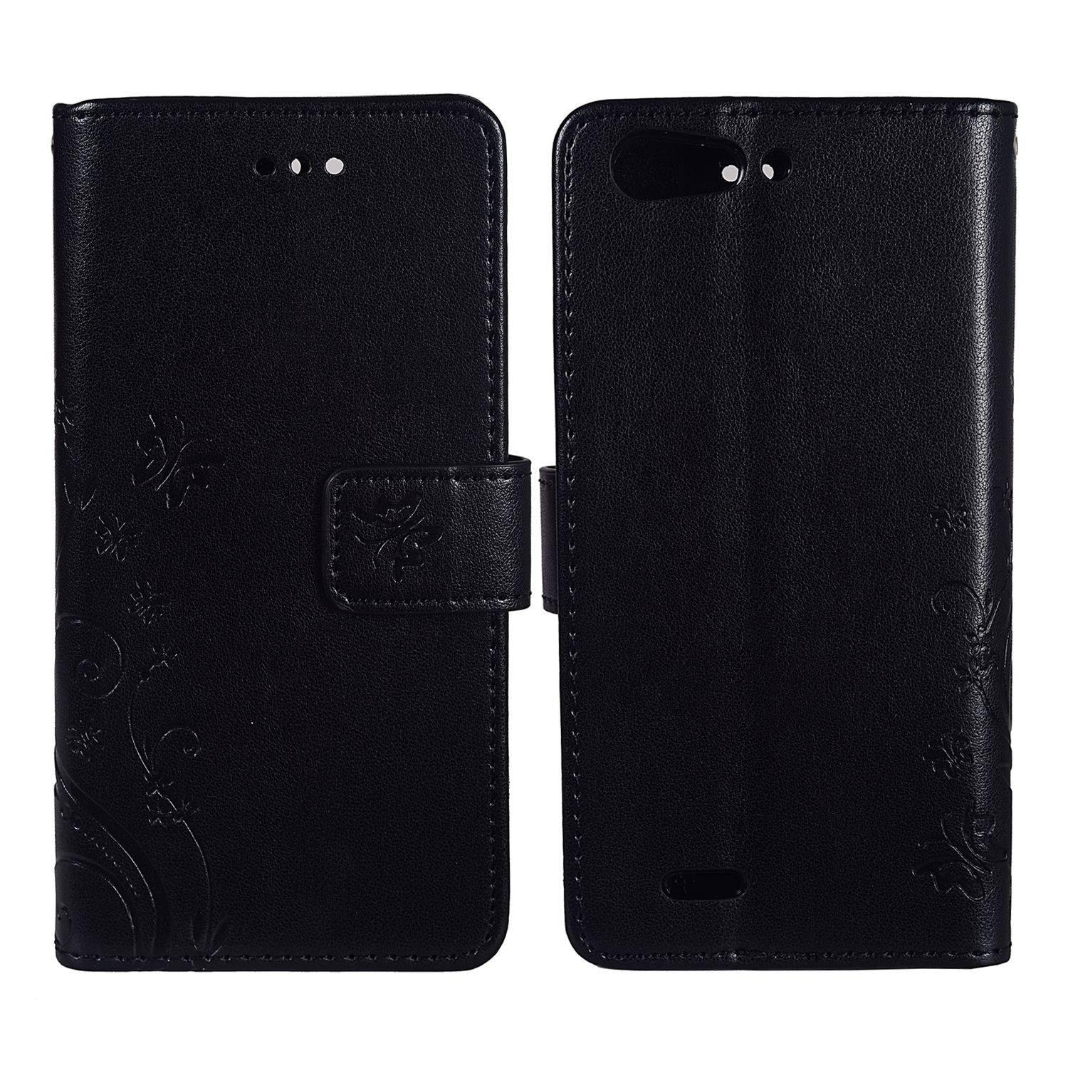 ZTE Blade V6 Handyhülle Bookcover Schwarz