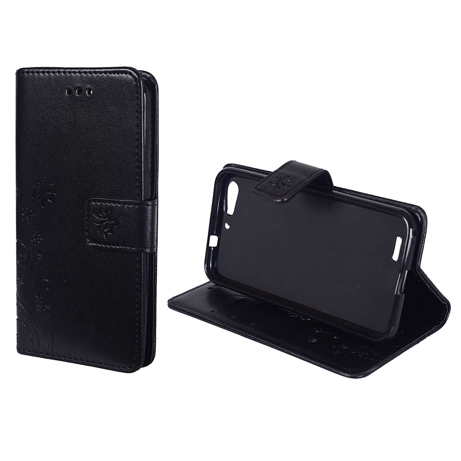 ZTE Blade V6 Handyhülle Bookcover Schwarz