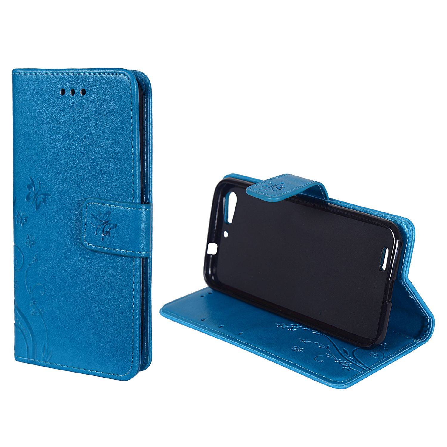 ZTE Blade V6 Handyhülle Bookcover Blau
