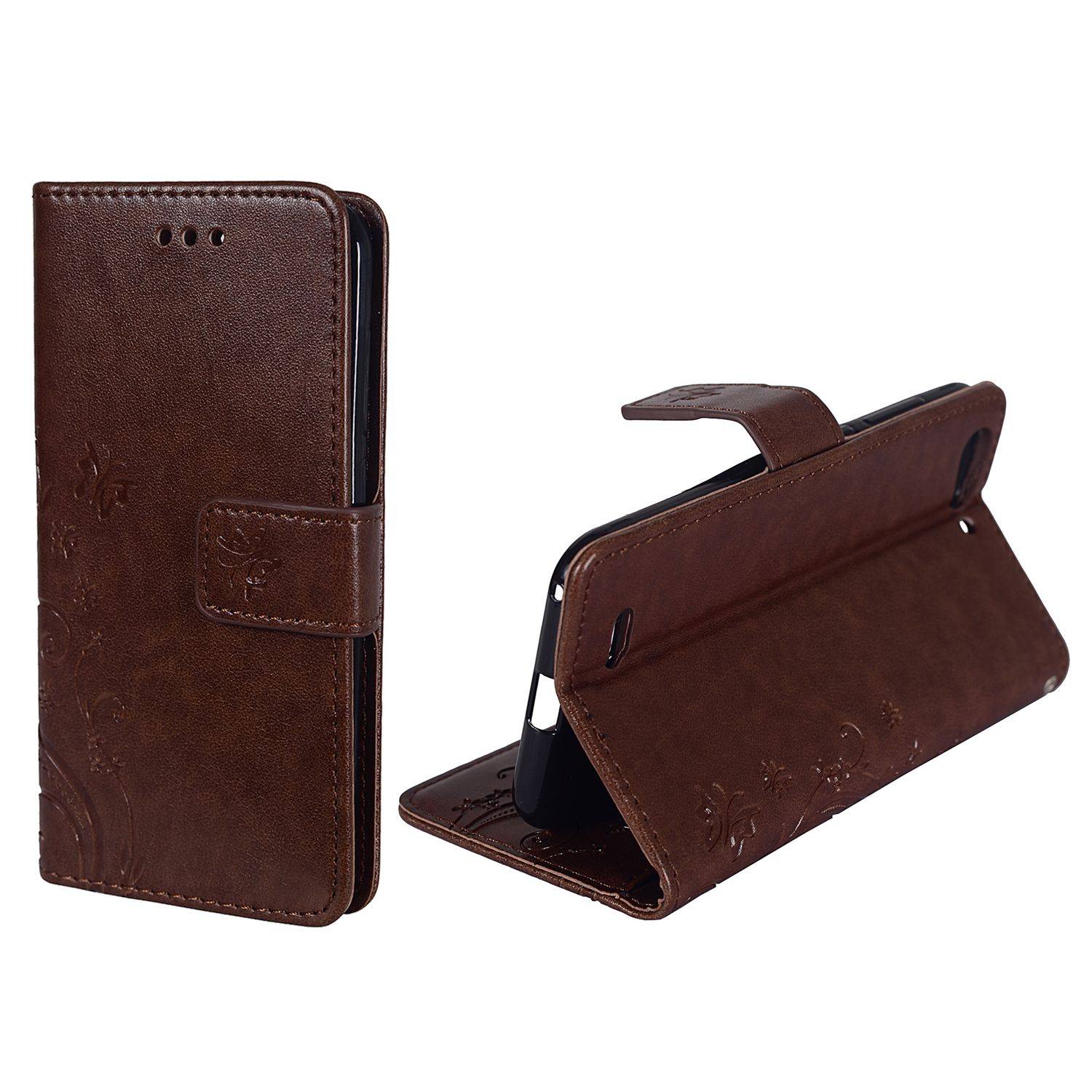 ZTE Blade V6 Handyhülle Bookcover Braun