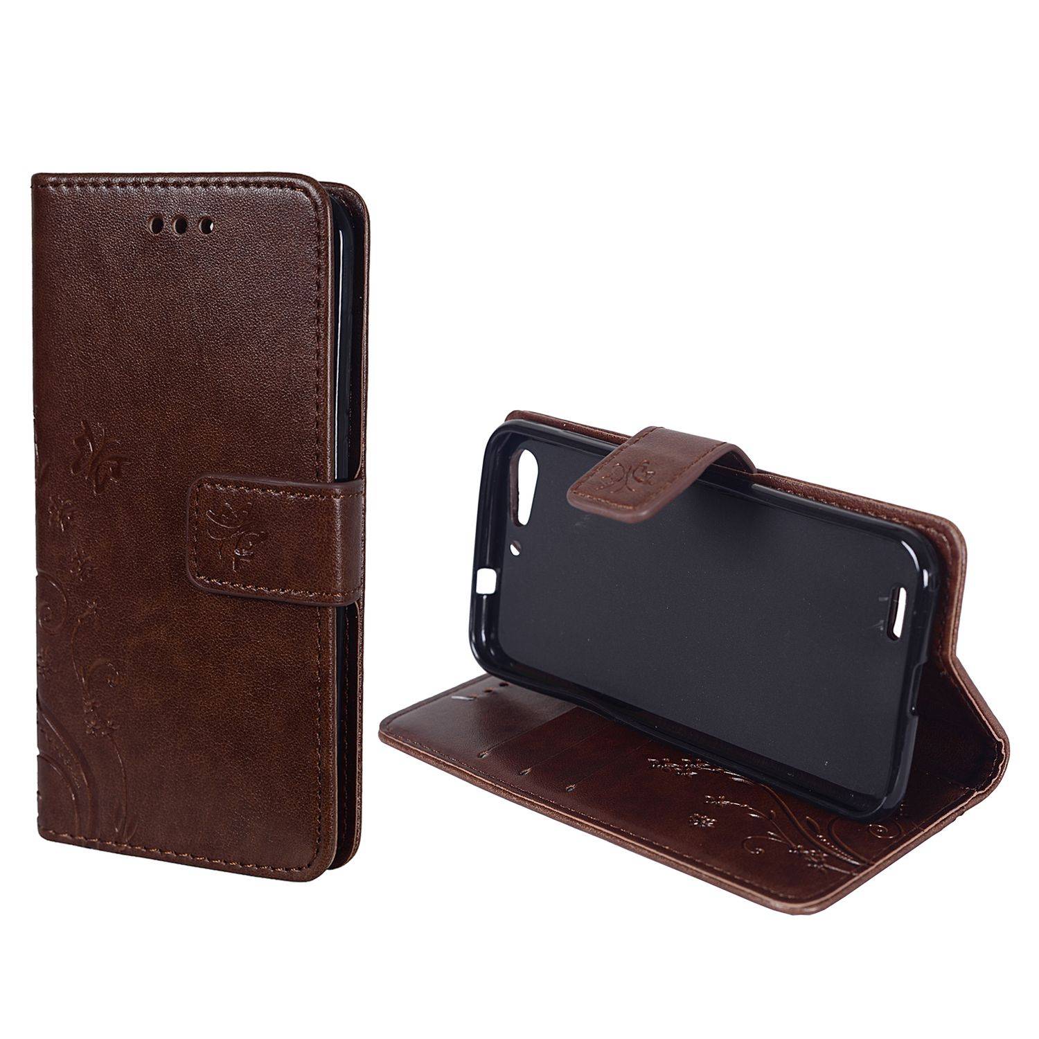 ZTE Blade V6 Handyhülle Bookcover Braun