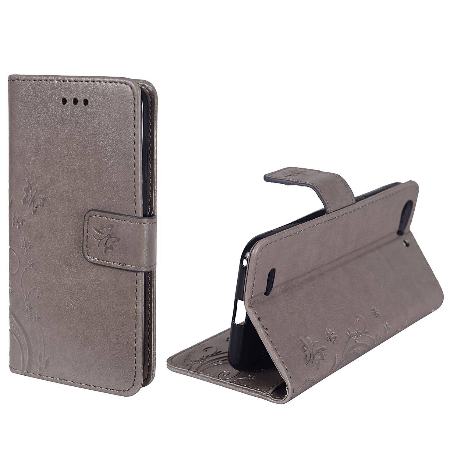 ZTE Blade V6 Handyhülle Bookcover Grau